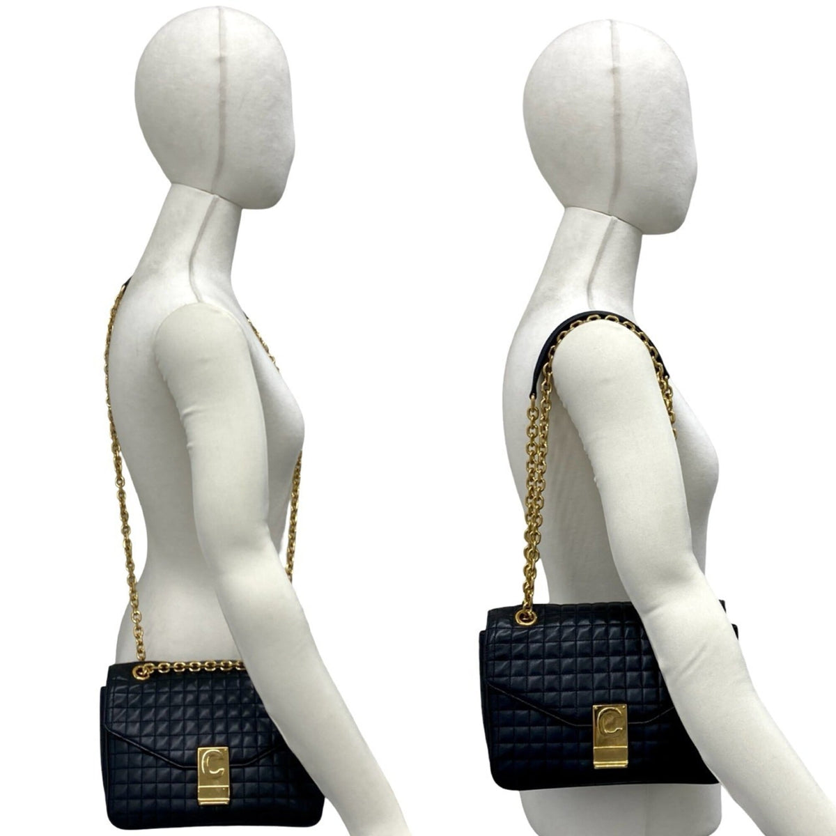 Celine Black Leather Crossbody Bag Handbag Pochette Shoulder Bag (Pre-Owned)