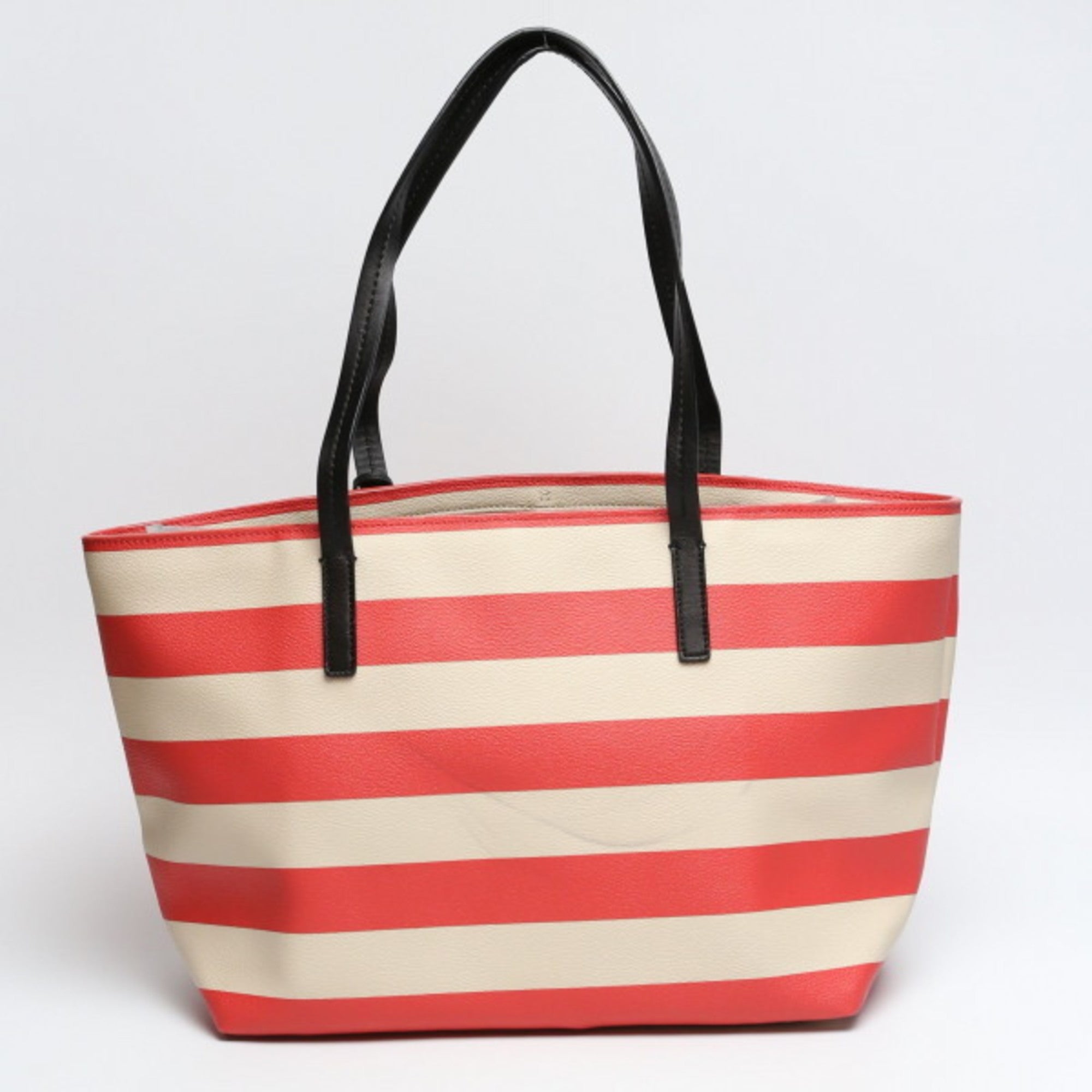 Kate Spade Beige Red Color Pvc Leather Tote Bag (Pre-Owned)