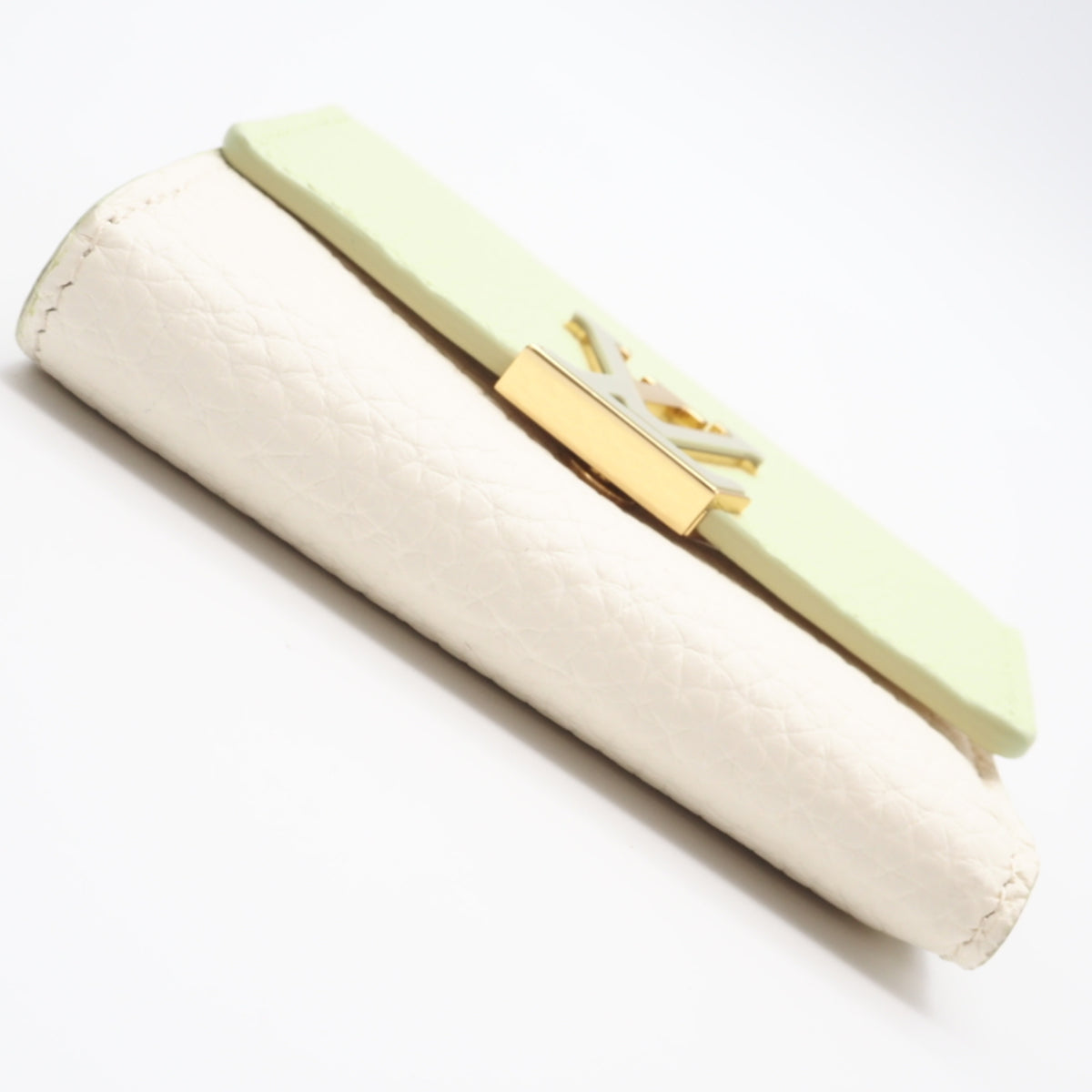 Louis Vuitton Green White Leather Wallet (Tri-Fold) (Pre-Owned)