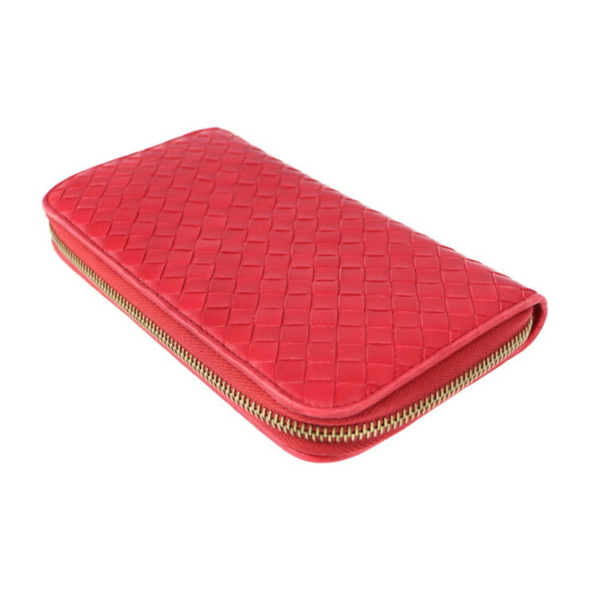 Bottega Veneta Intrecciato Red Color Intrecciato Coin Purse/Coin Case (Pre-Owned)
