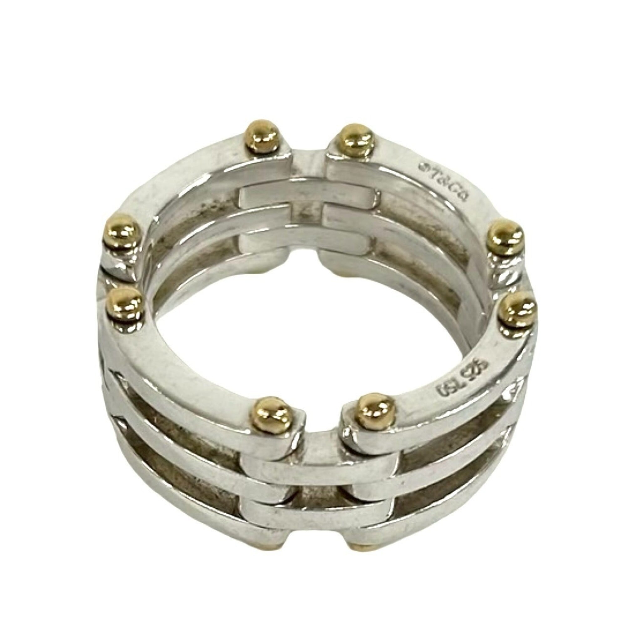 Tiffany Gold Silver Yellow Gold (18K) Silver 925 Band Ring (Pre-Owned)