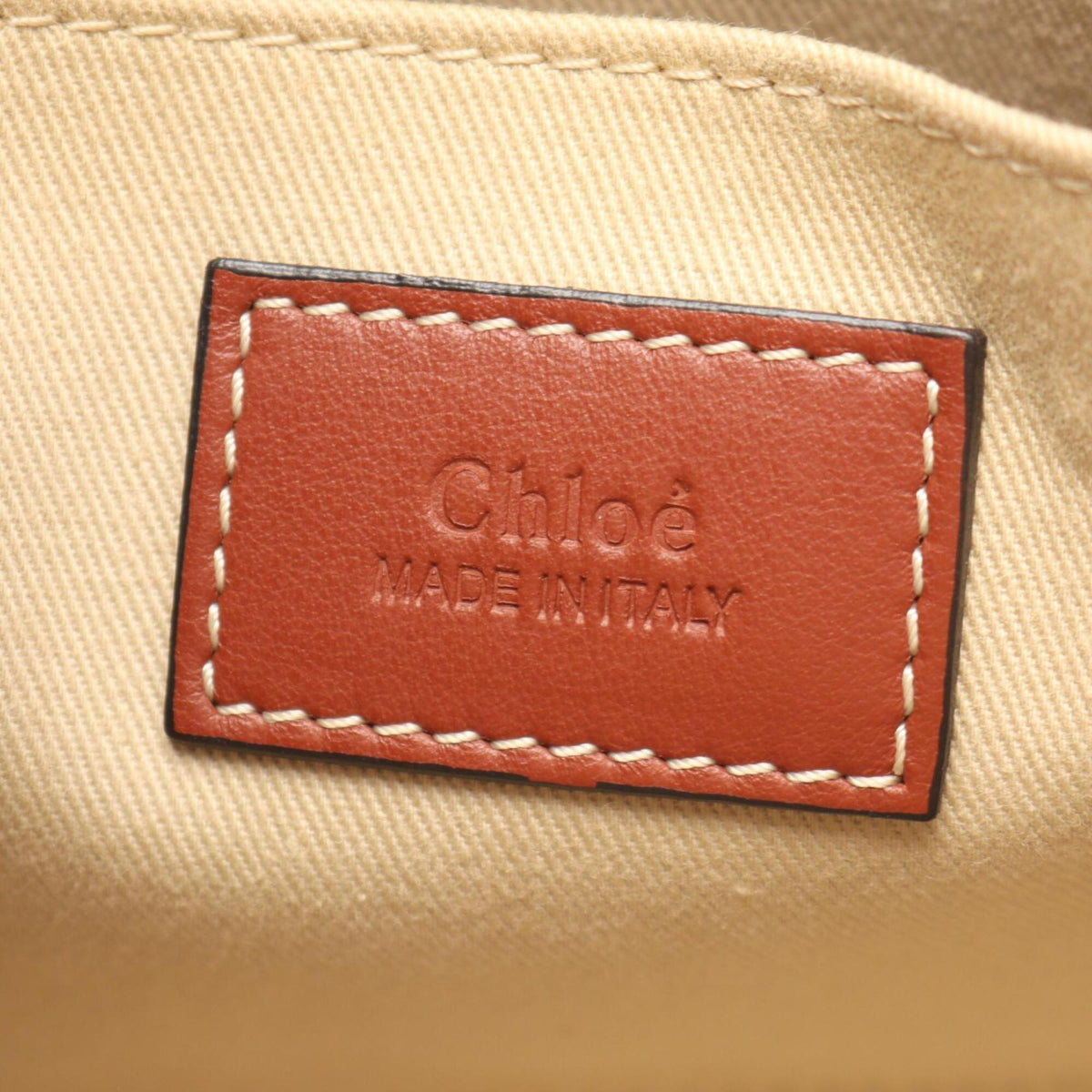 Chloé Brown Ivory Canvas Handbag (Pre-Owned)