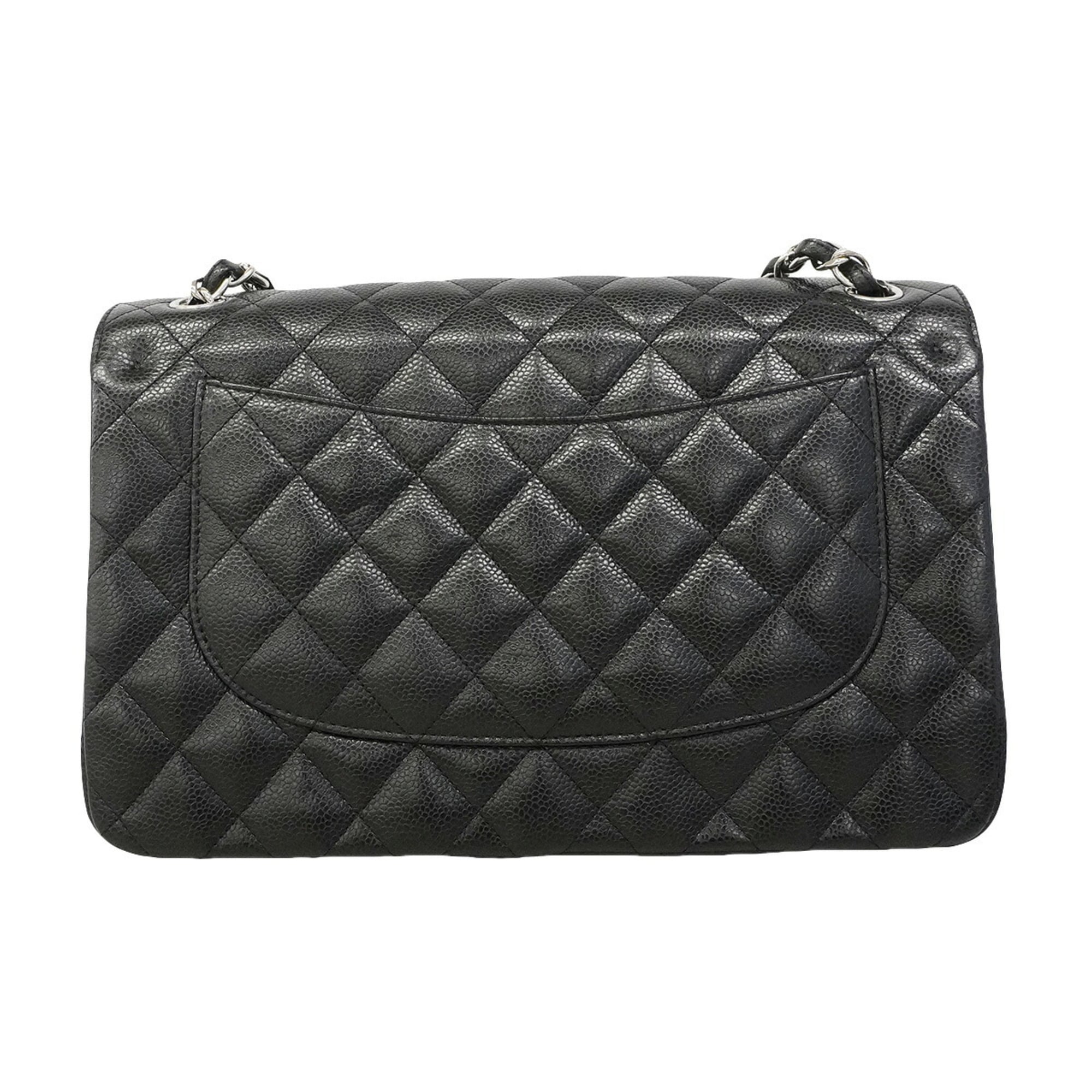 Chanel Black Grained Calfskin Shoulder Bag (Pre-Owned)