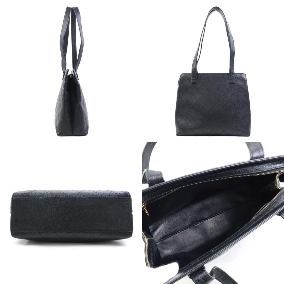 Chanel Black Grained Calfskin Shoulder Bag (Pre-Owned)