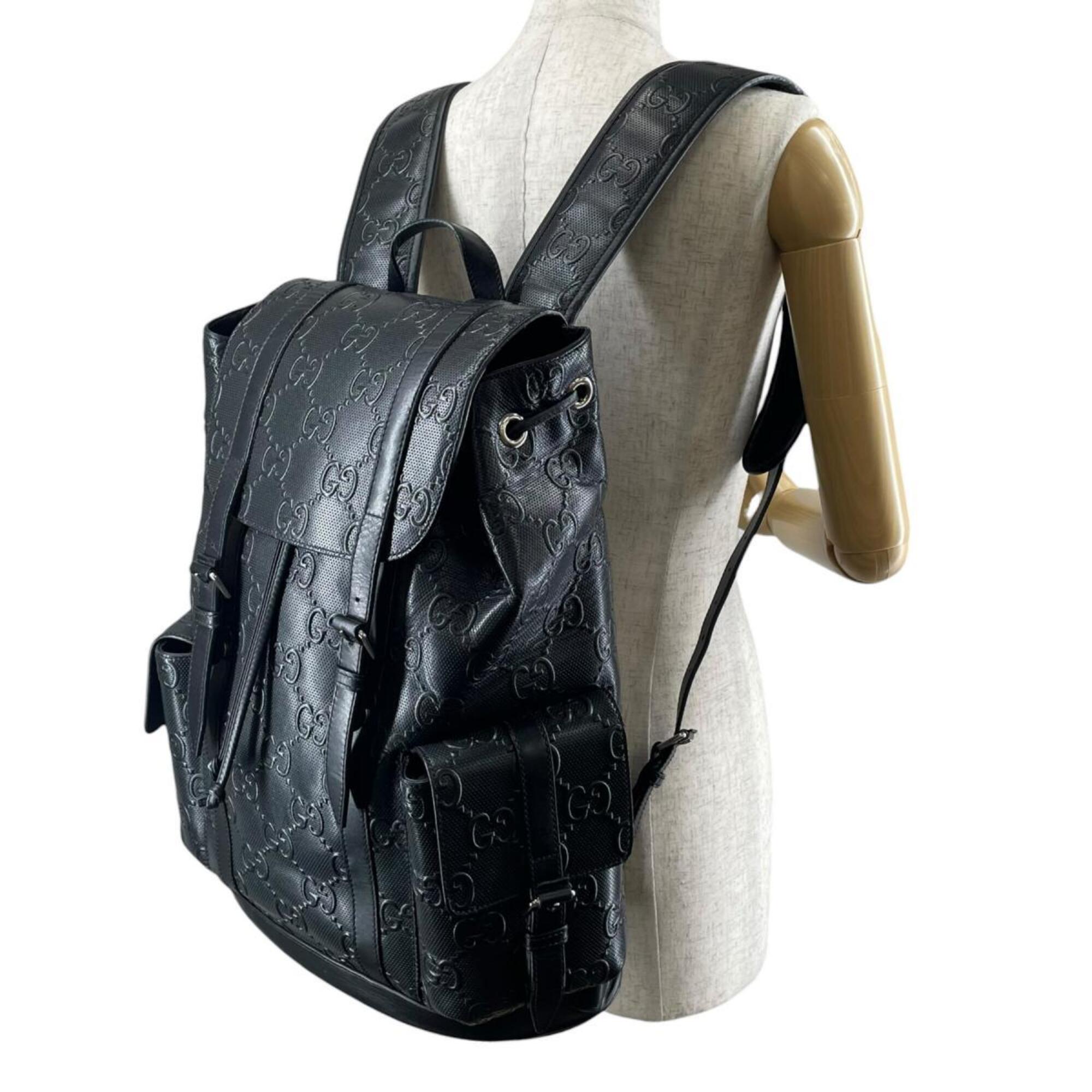 Gucci Black Leather Backpack (Pre-Owned)