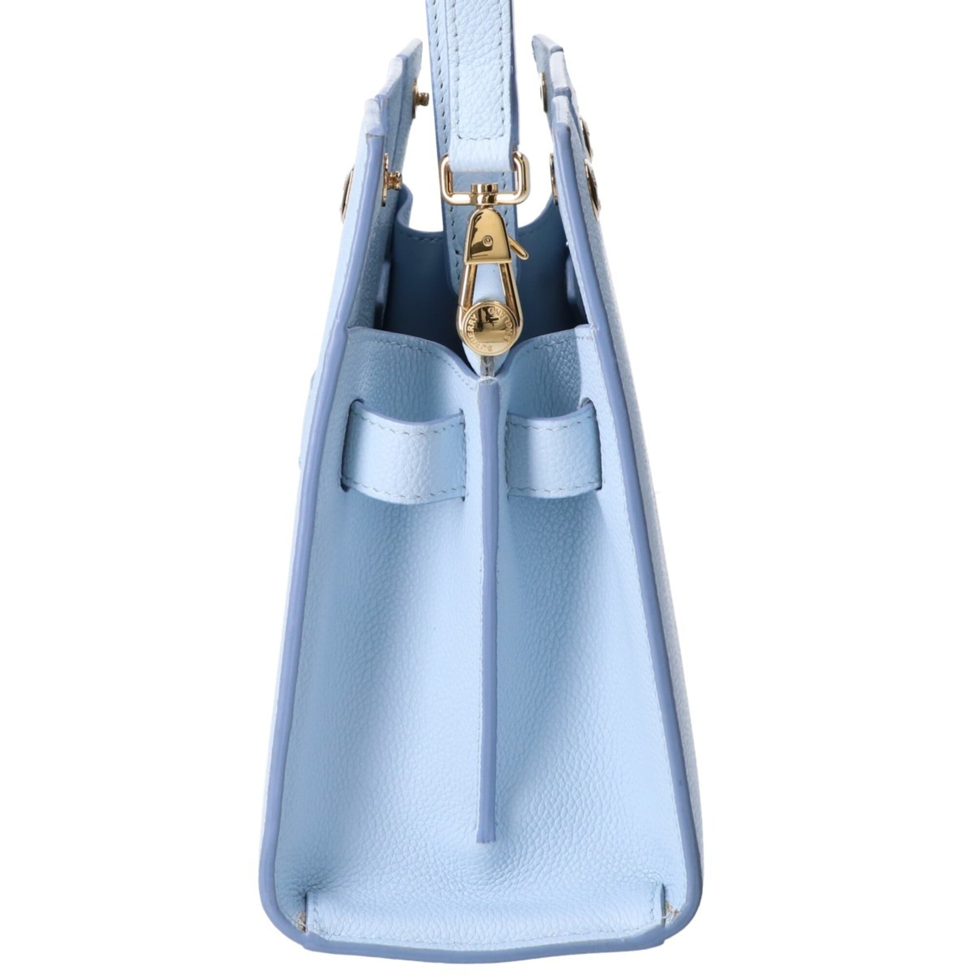 Burberry Sky Blue Leather Shoulder Bag (Pre-Owned)