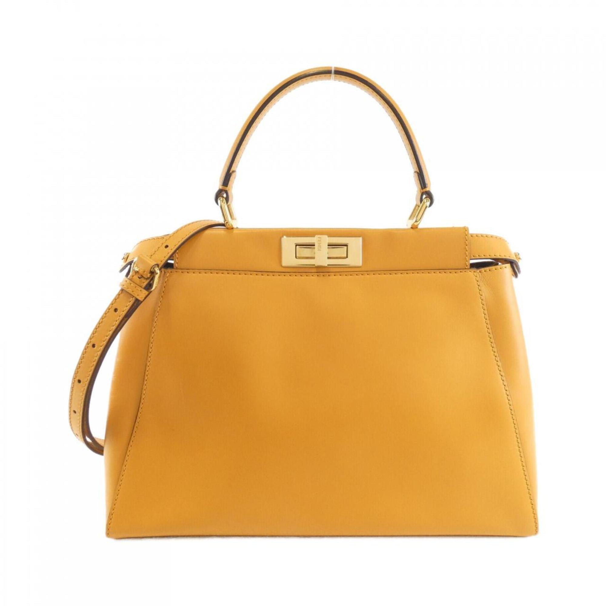 Fendi Peekaboo Camel Leather Handbag (Pre-Owned)