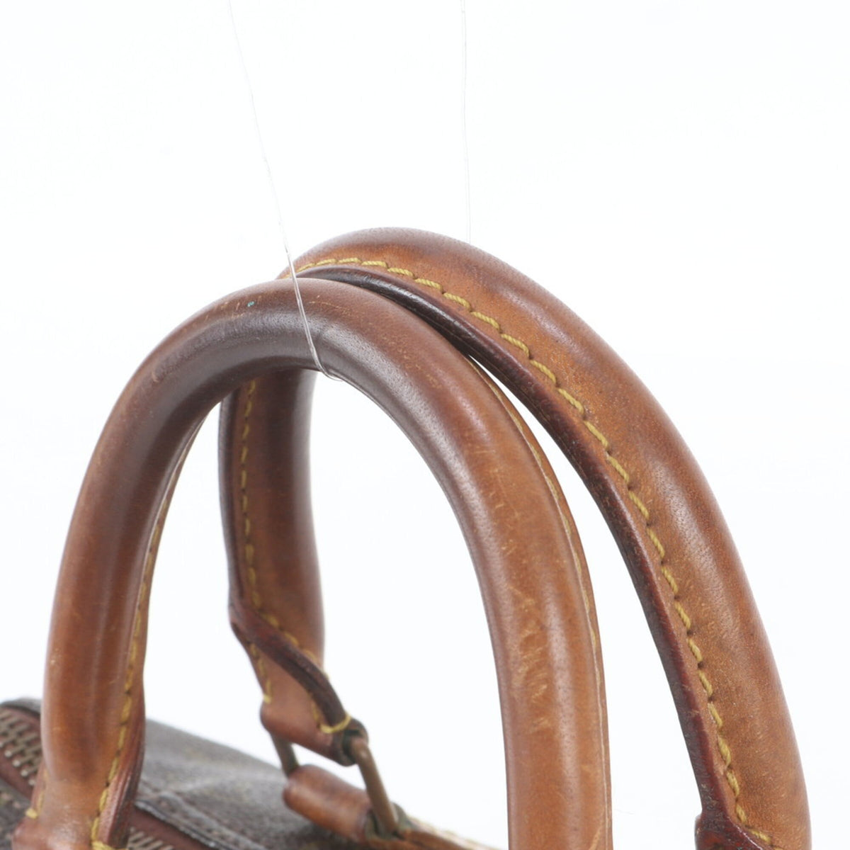 Louis Vuitton Brown Leather Coated Canvas Boston Bag Handbag Tote Bag (Pre-Owned)