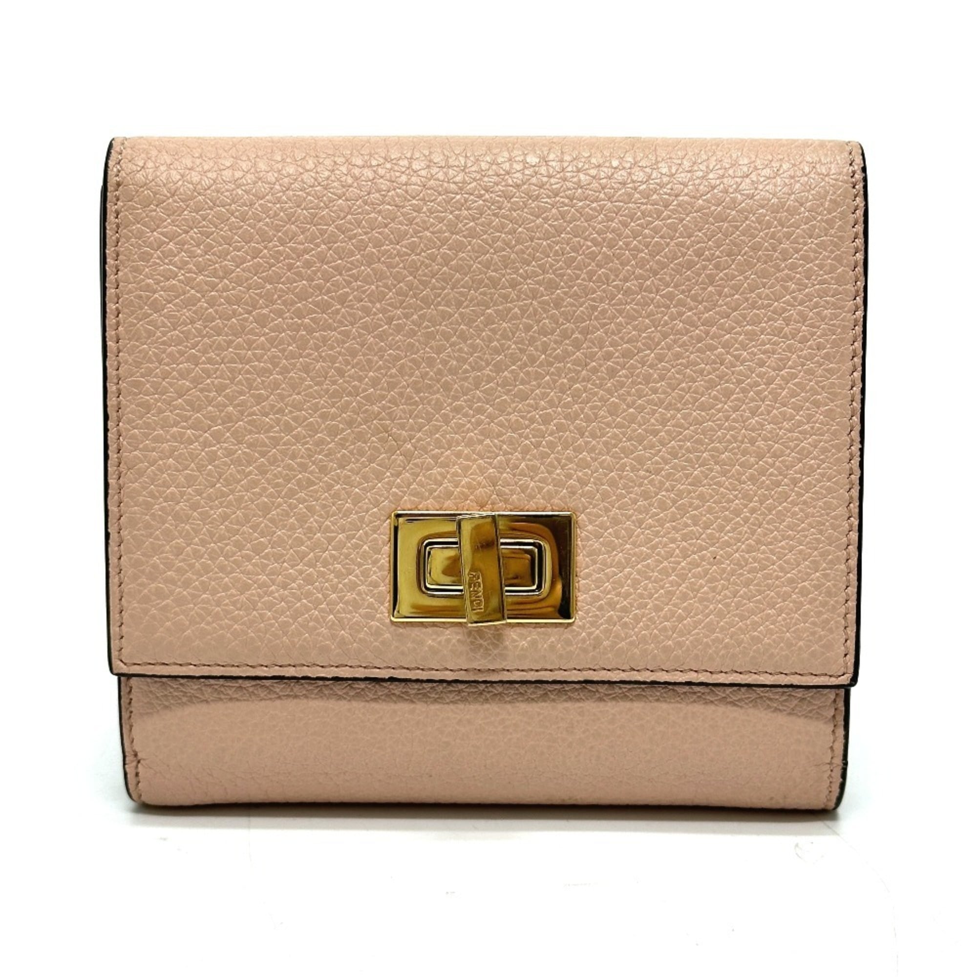 Fendi Pink Leather Wallet (Bi-Fold) (Pre-Owned)