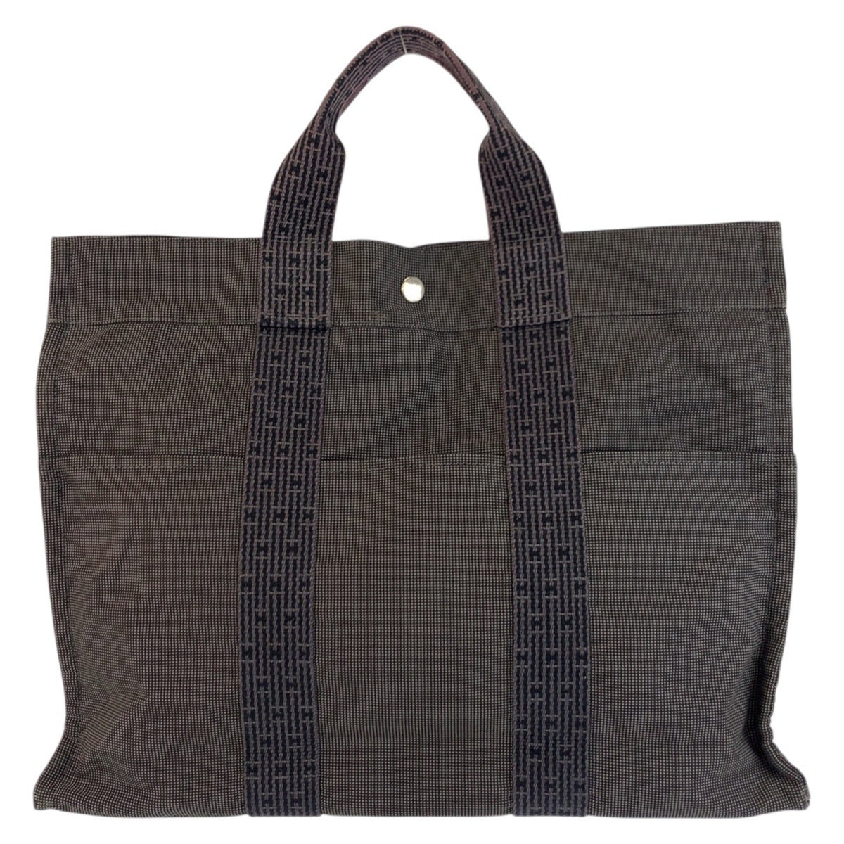 Hermes Gray Polyamide Polyester Handbag Tote Bag (Pre-Owned)