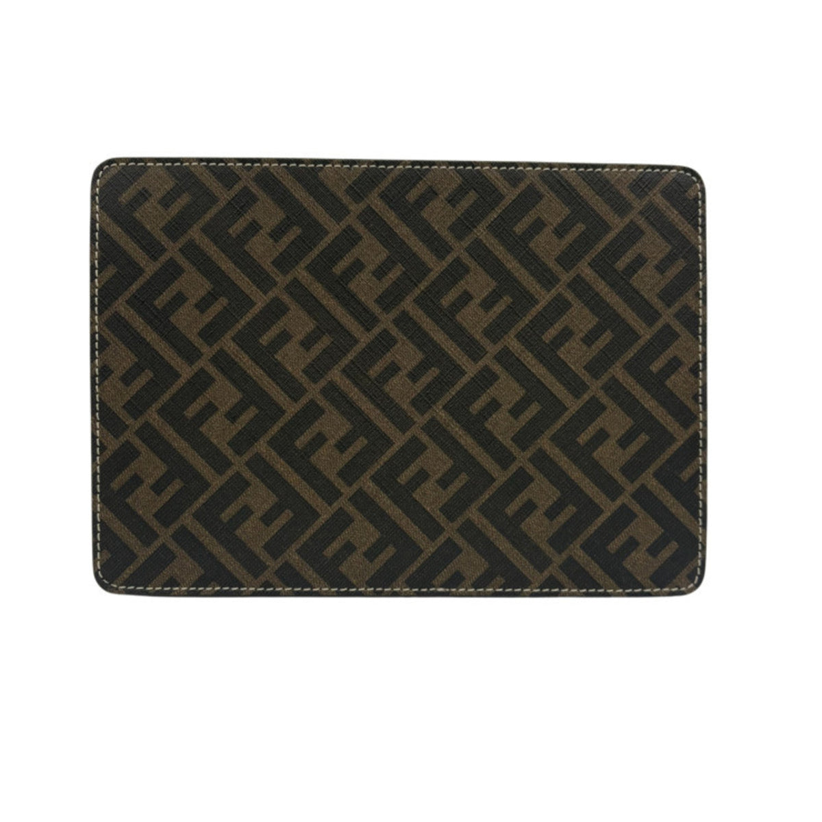 Fendi Zucca Brown Pvc Leather Clutch Bag Handbag (Pre-Owned)