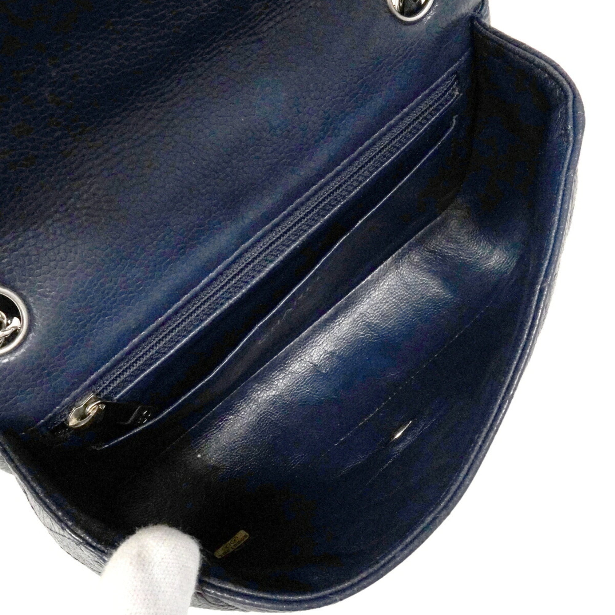 Chanel Navy Grained Calfskin Shoulder Bag (Pre-Owned)