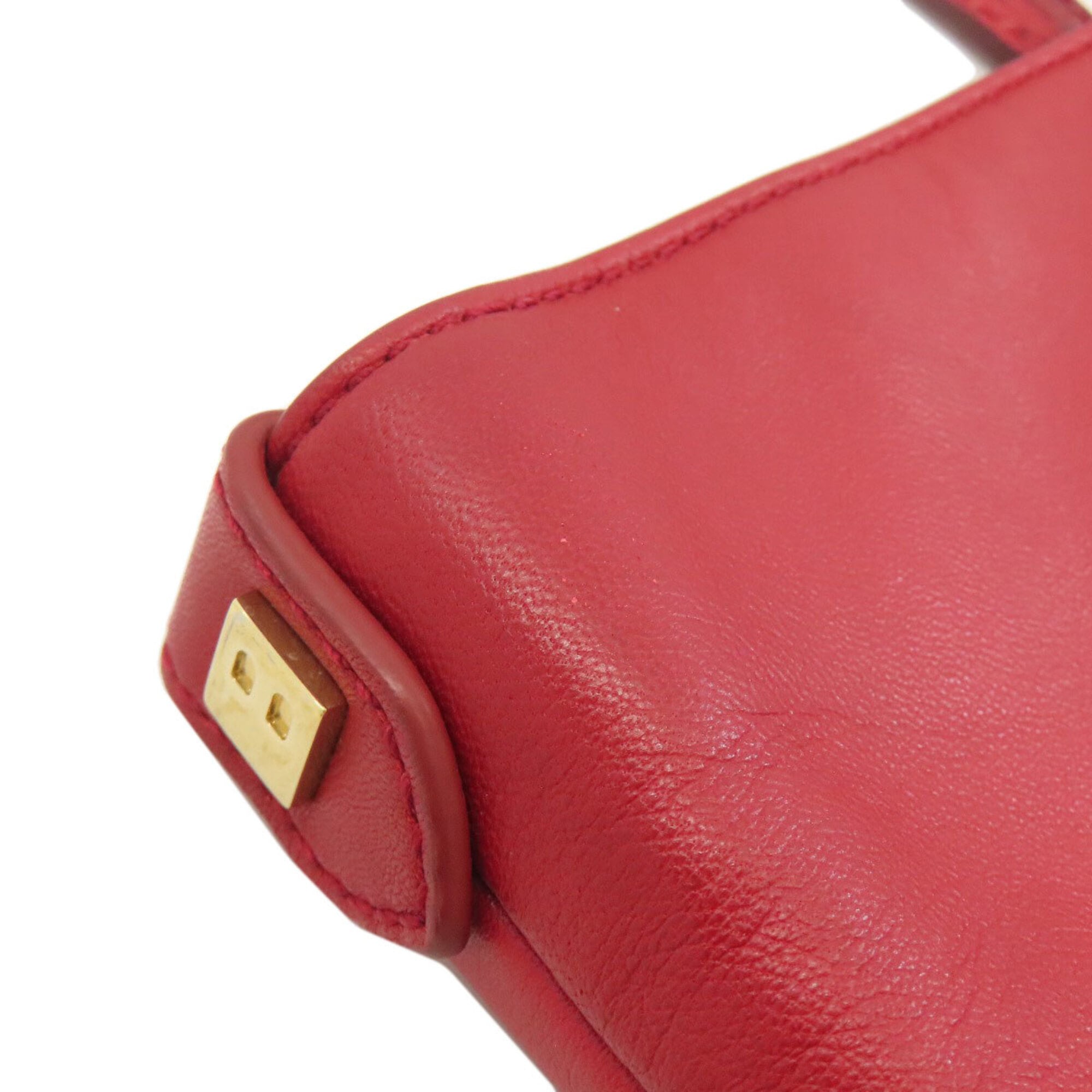 Bally Red Color Leather Tote Bag (Pre-Owned)