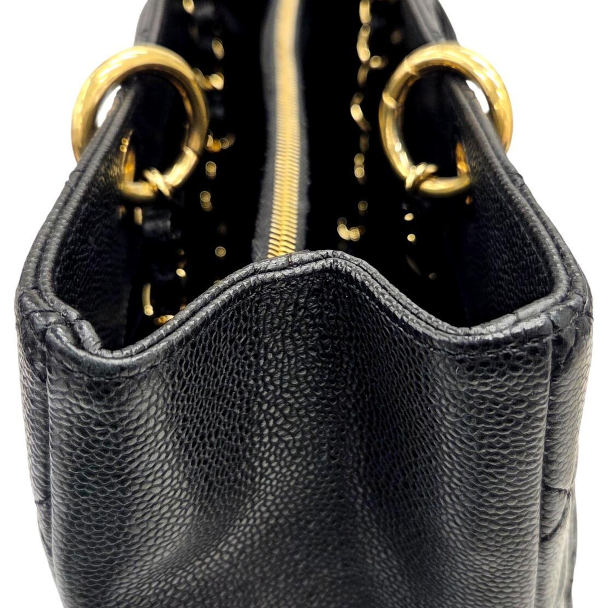 Chanel Black Grained Calfskin Tote Bag (Pre-Owned)
