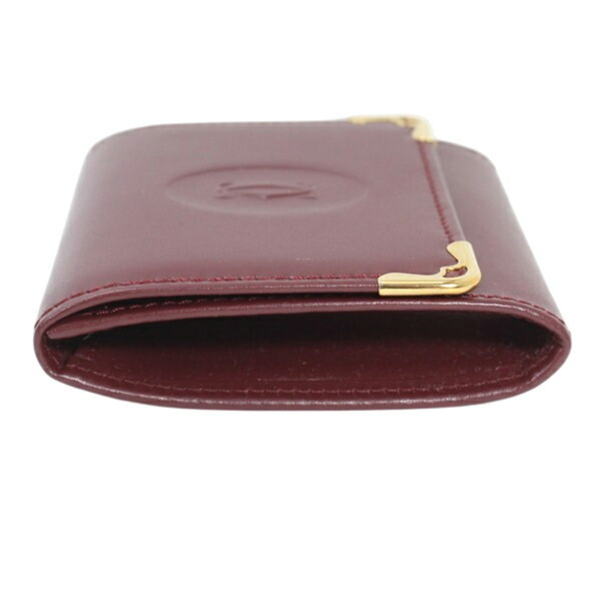 Cartier Must Bordeaux Leather Coin Purse/Coin Case (Pre-Owned)