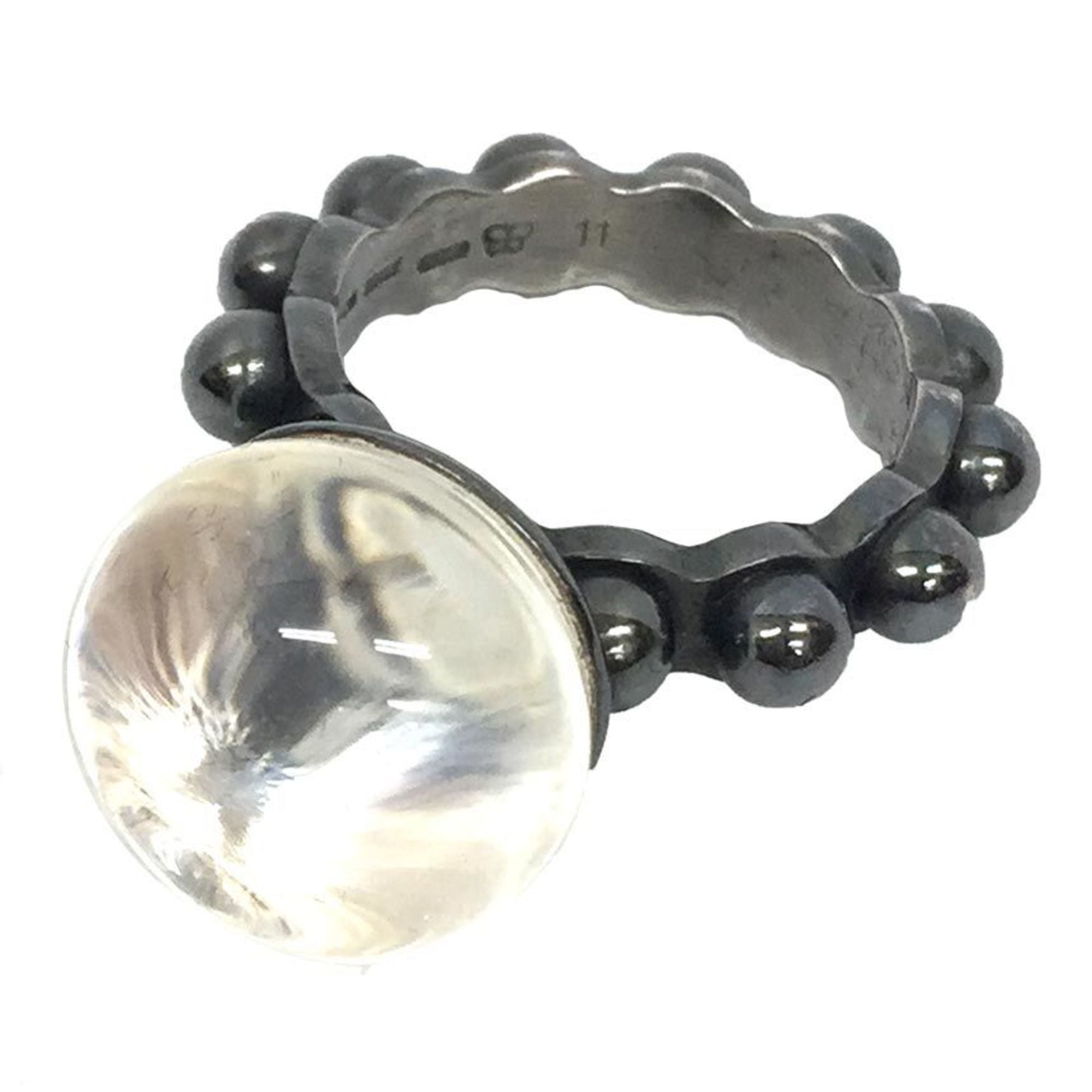 Bottega Veneta Silver 925 Band Ring (Pre-Owned)