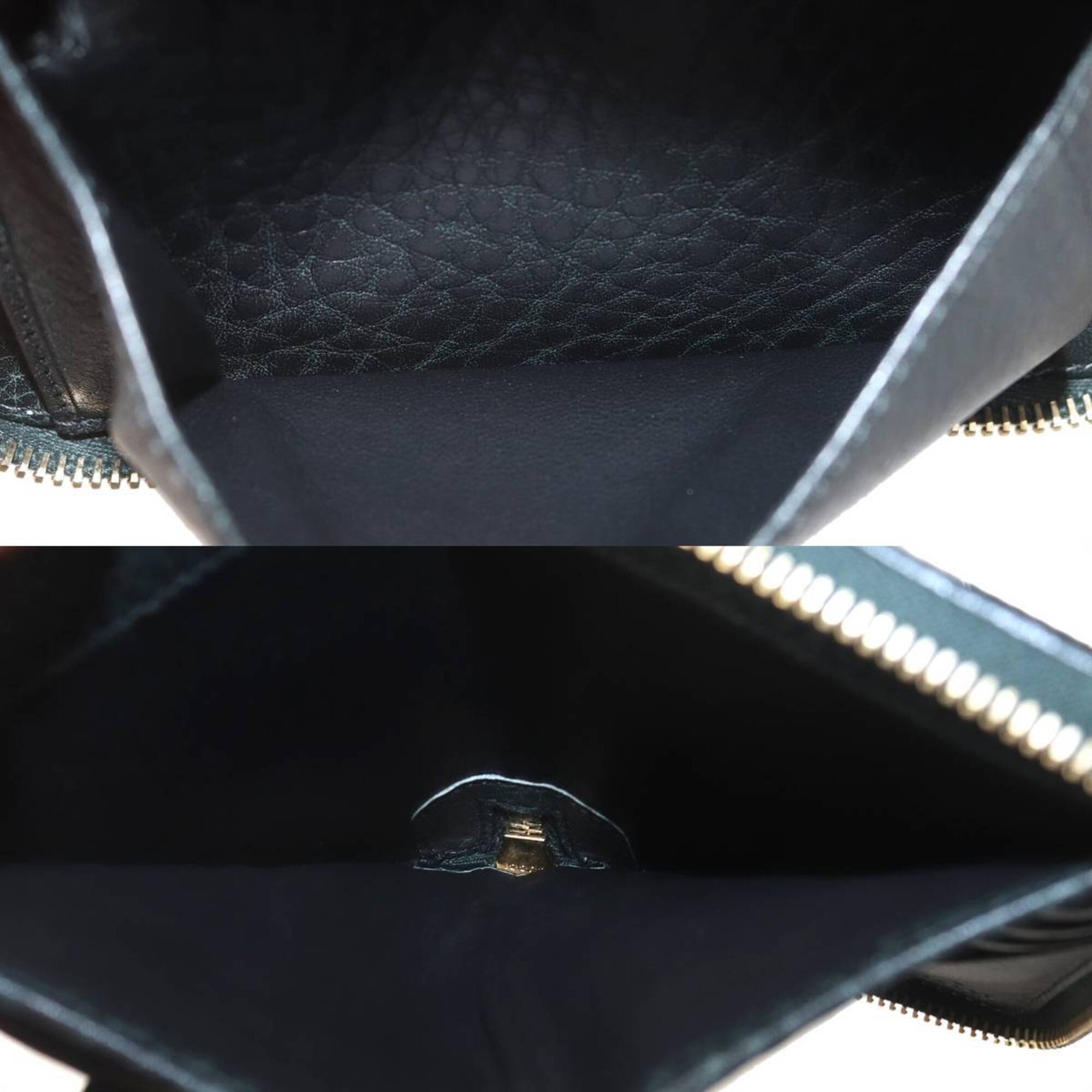 Gucci Diamante Beige Black Canvas Leather Wallet (Bi-Fold) (Pre-Owned)