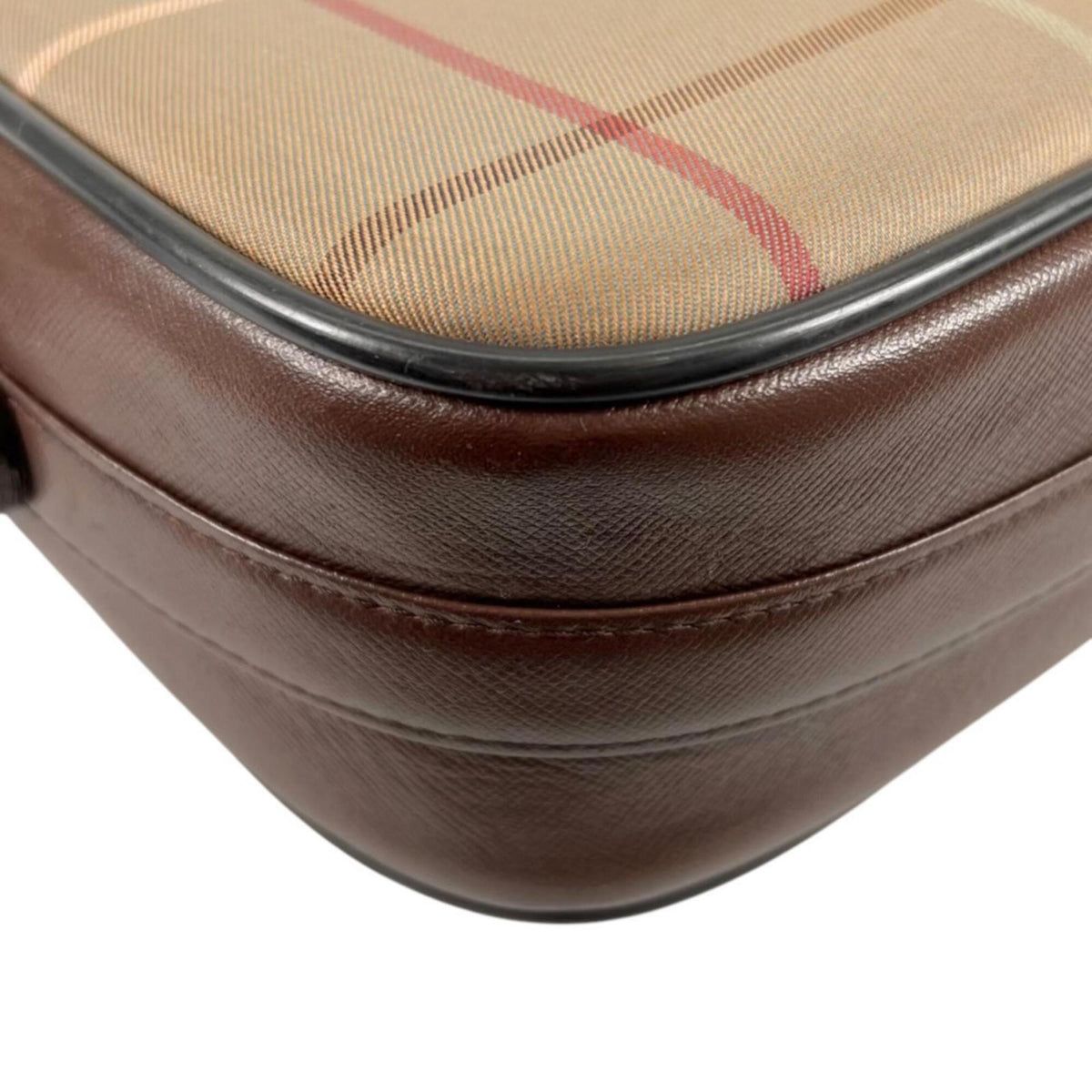 Burberry Brown Khaki Canvas Leather Shoulder Bag (Pre-Owned)