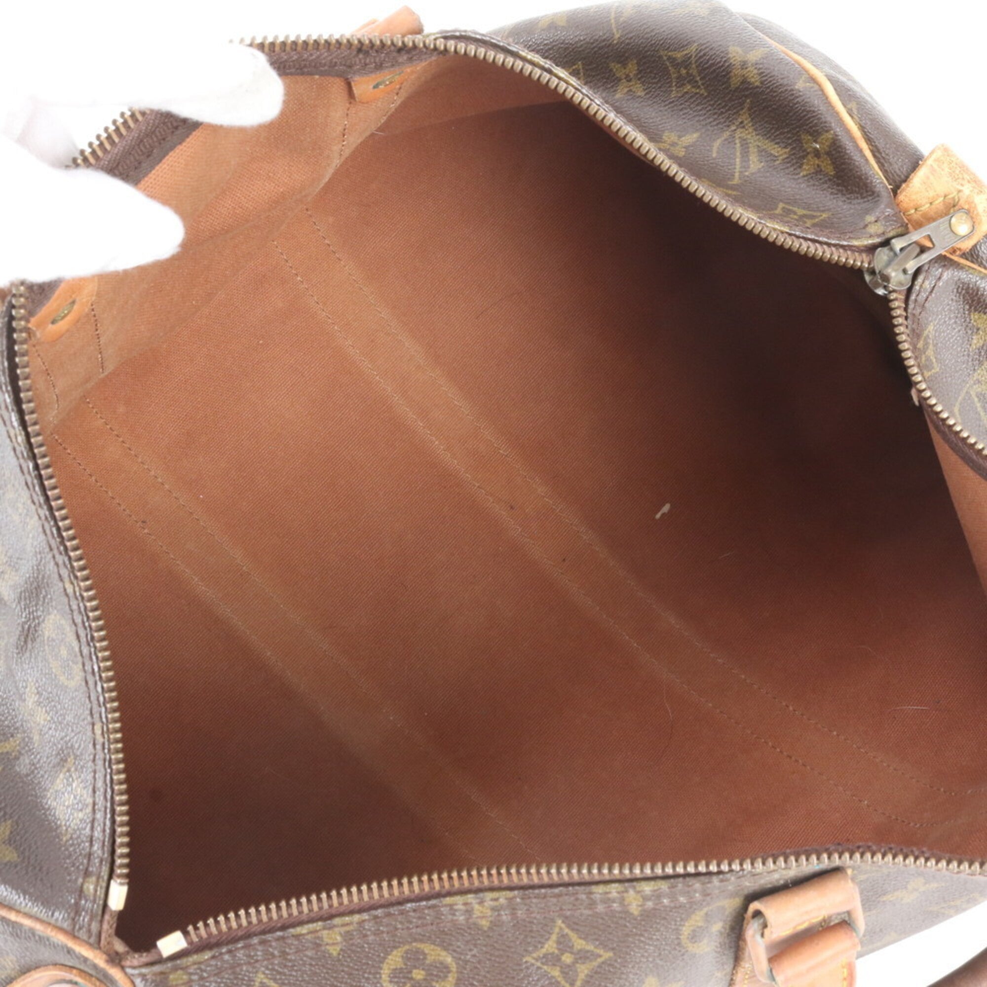Louis Vuitton Monogram Brown Coated Canvas Leather Handbag Tote Bag (Pre-Owned)