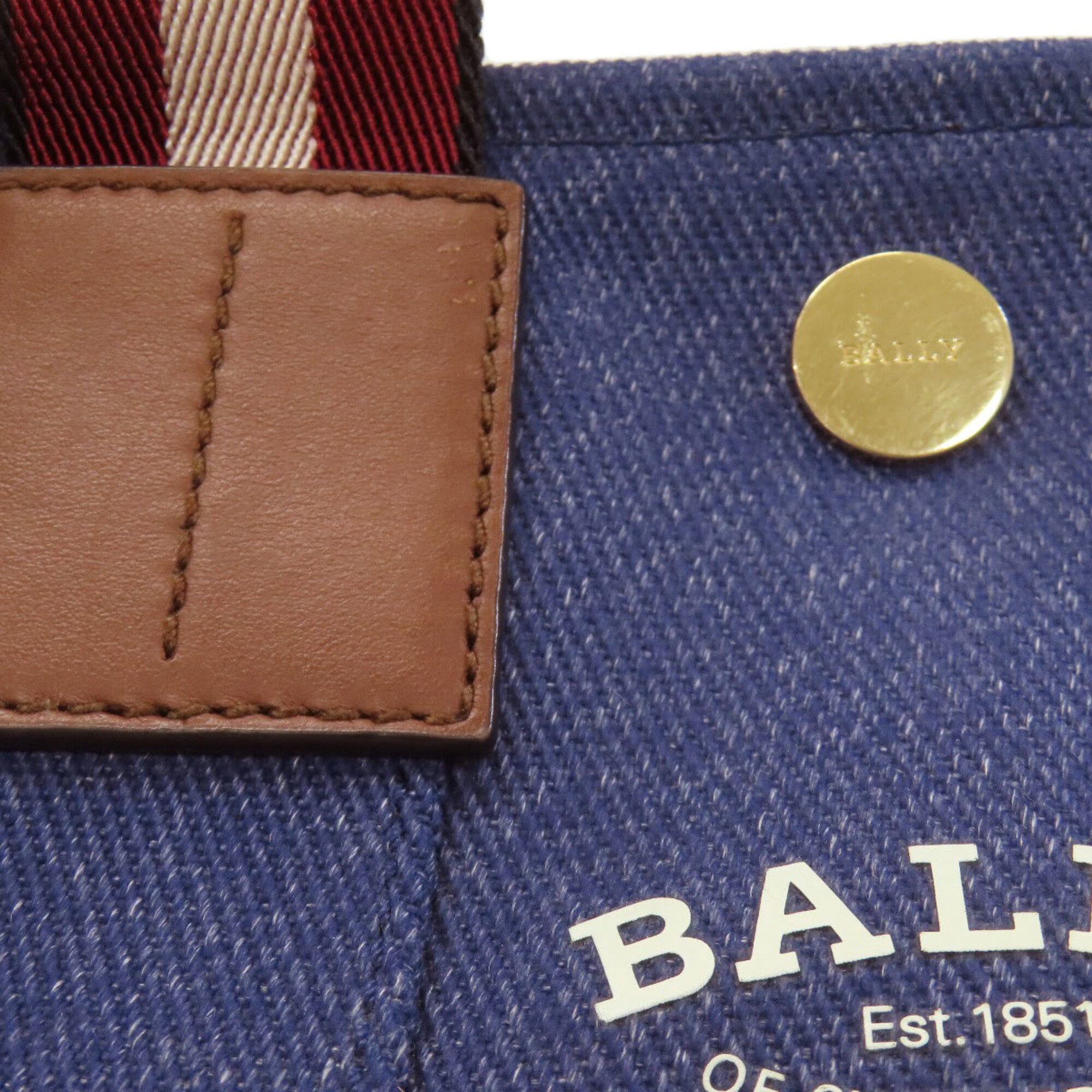 Bally Blue Canvas Handbag (Pre-Owned)