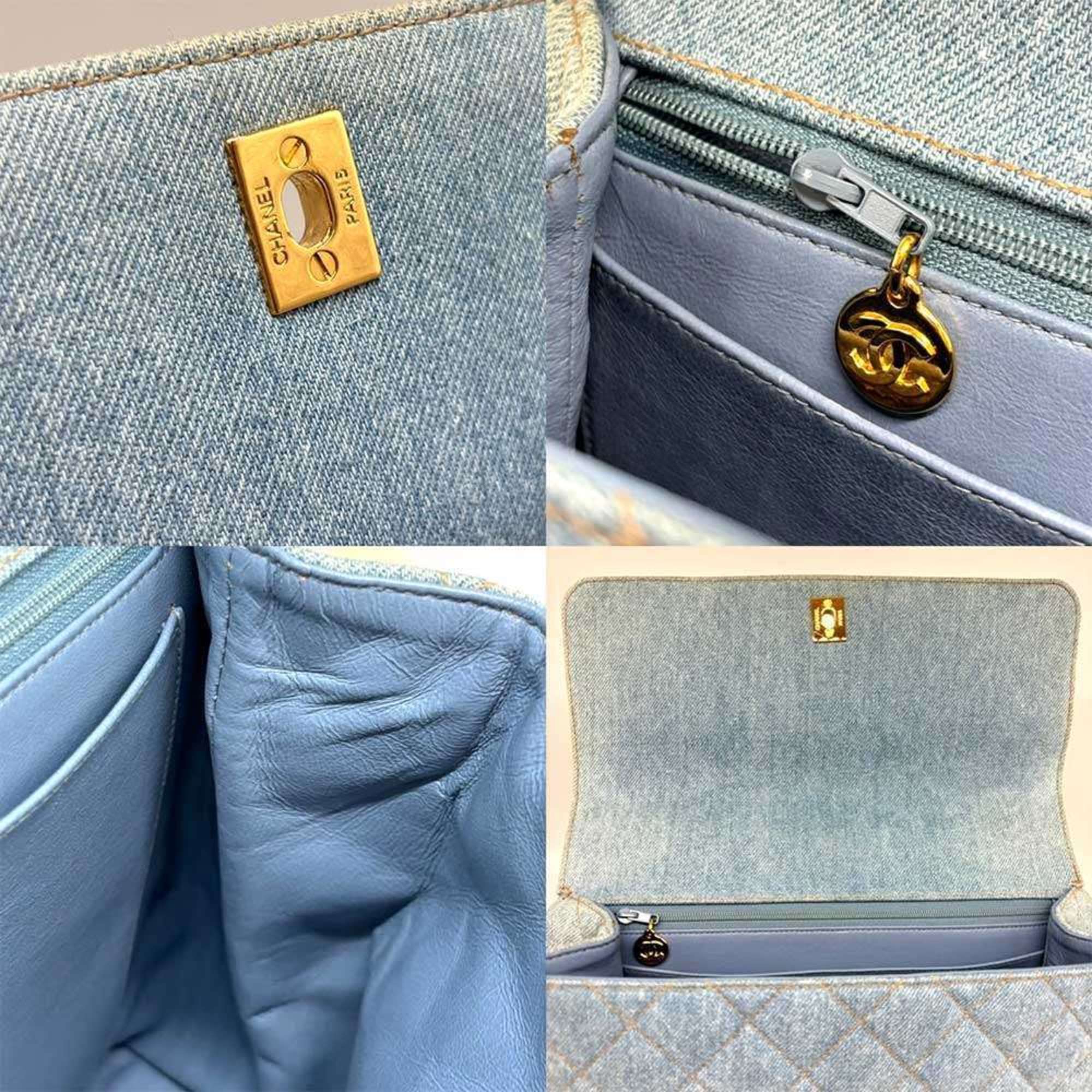 Chanel Denim Denim Leather Handbag (Pre-Owned)