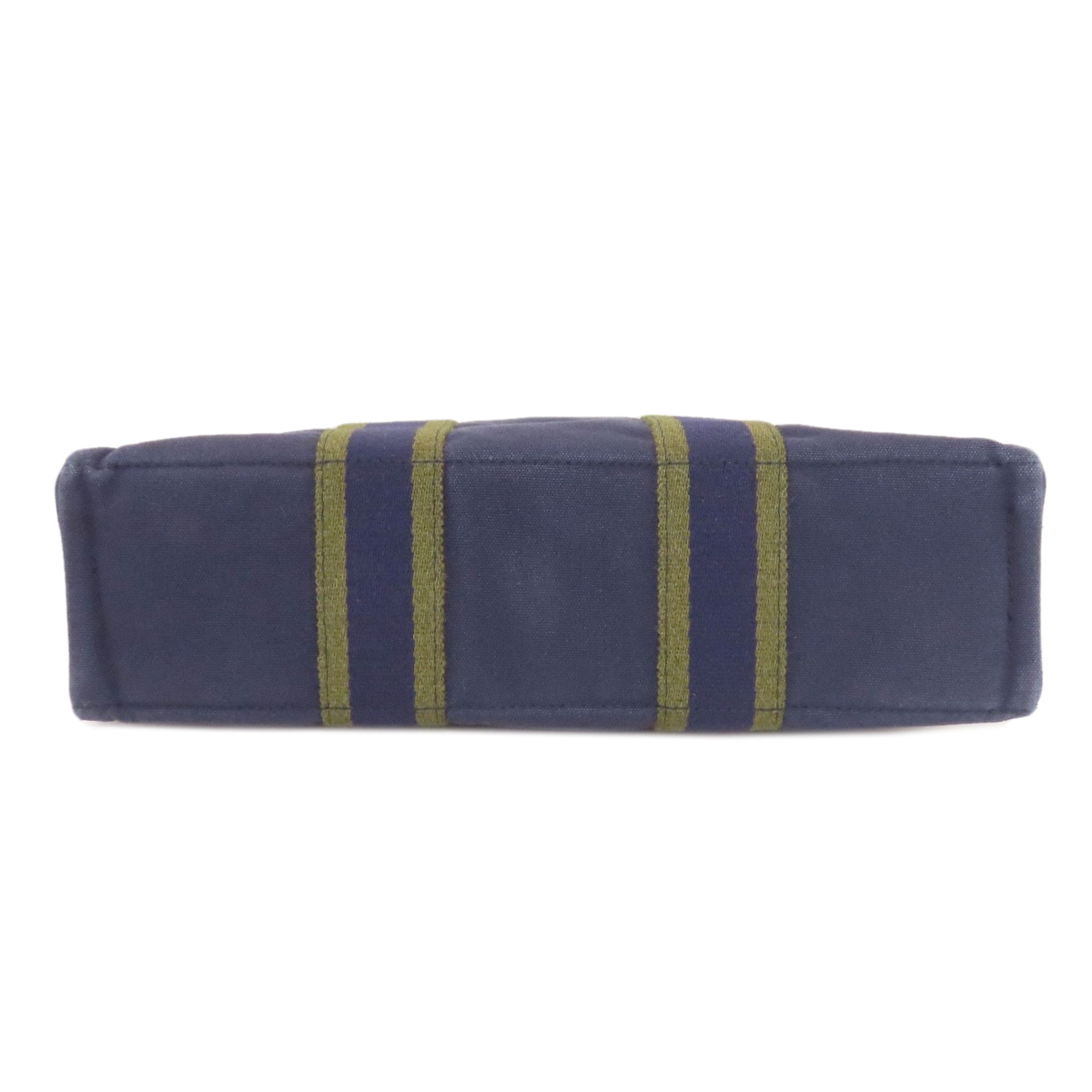 Hermes Navy Canvas Handbag (Pre-Owned)
