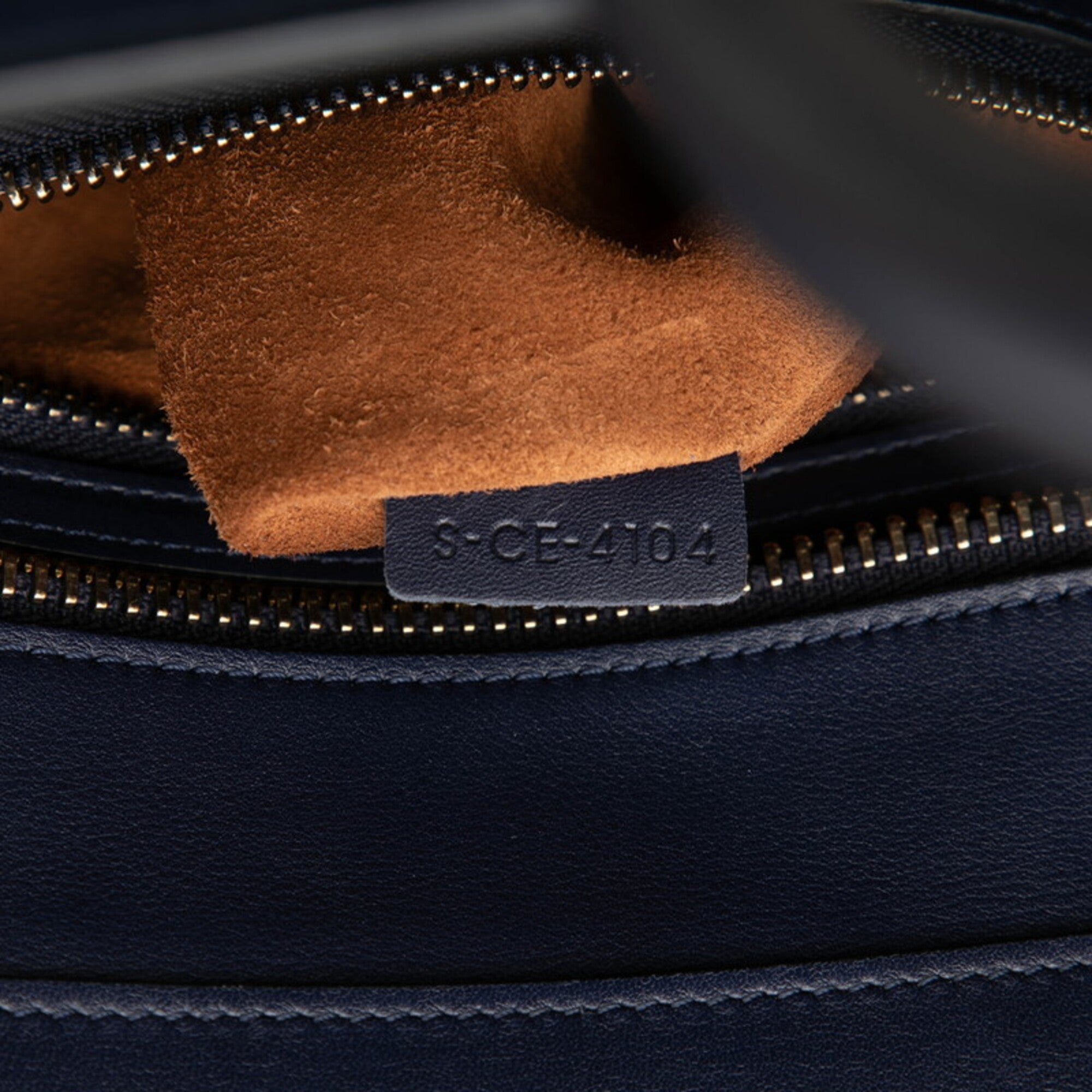 Celine Brown Navy Yellow Leather Handbag Tote Bag (Pre-Owned)