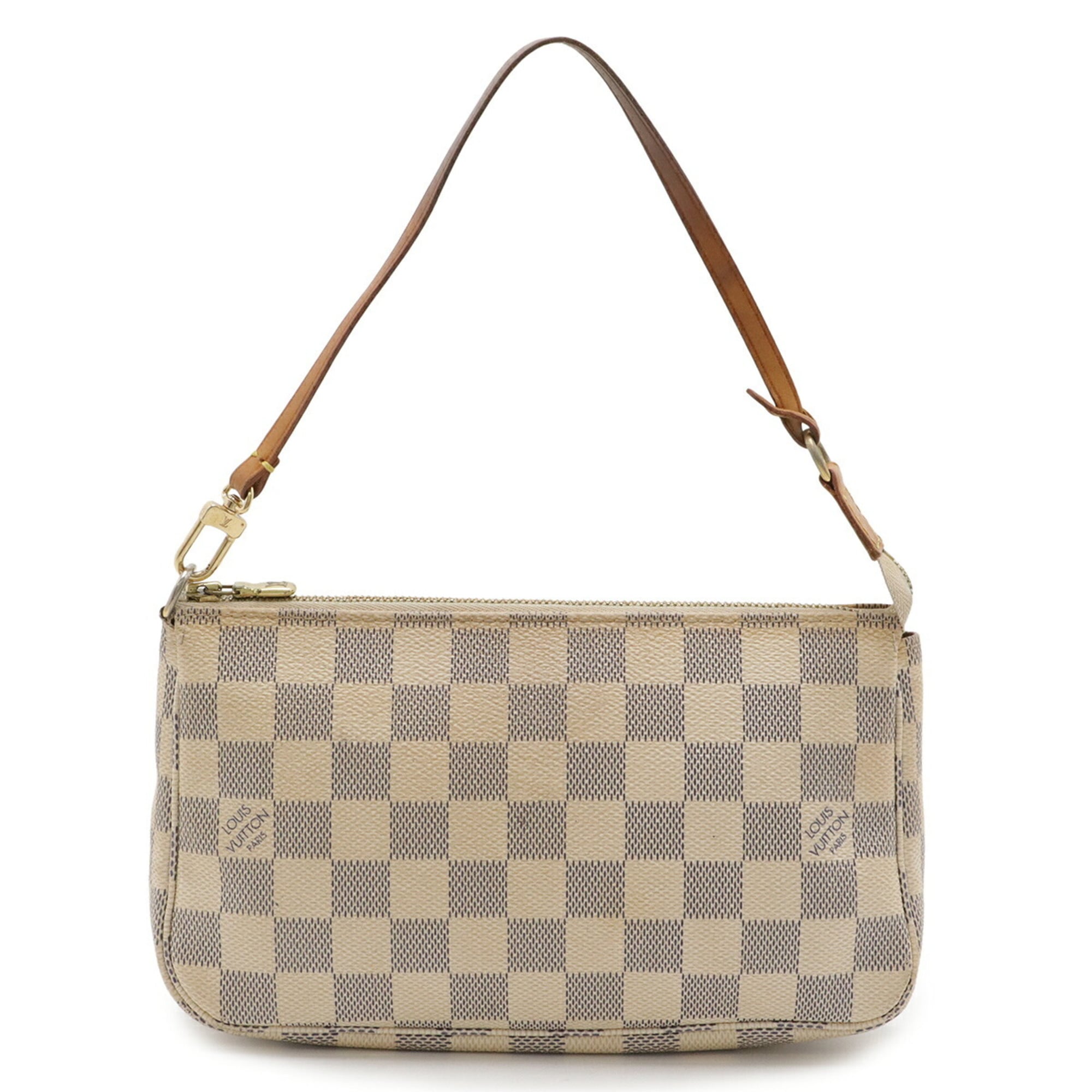 Louis Vuitton Ivory Damier Azur Handbag Pochette Pouch Shoulder Bag (Pre-Owned)