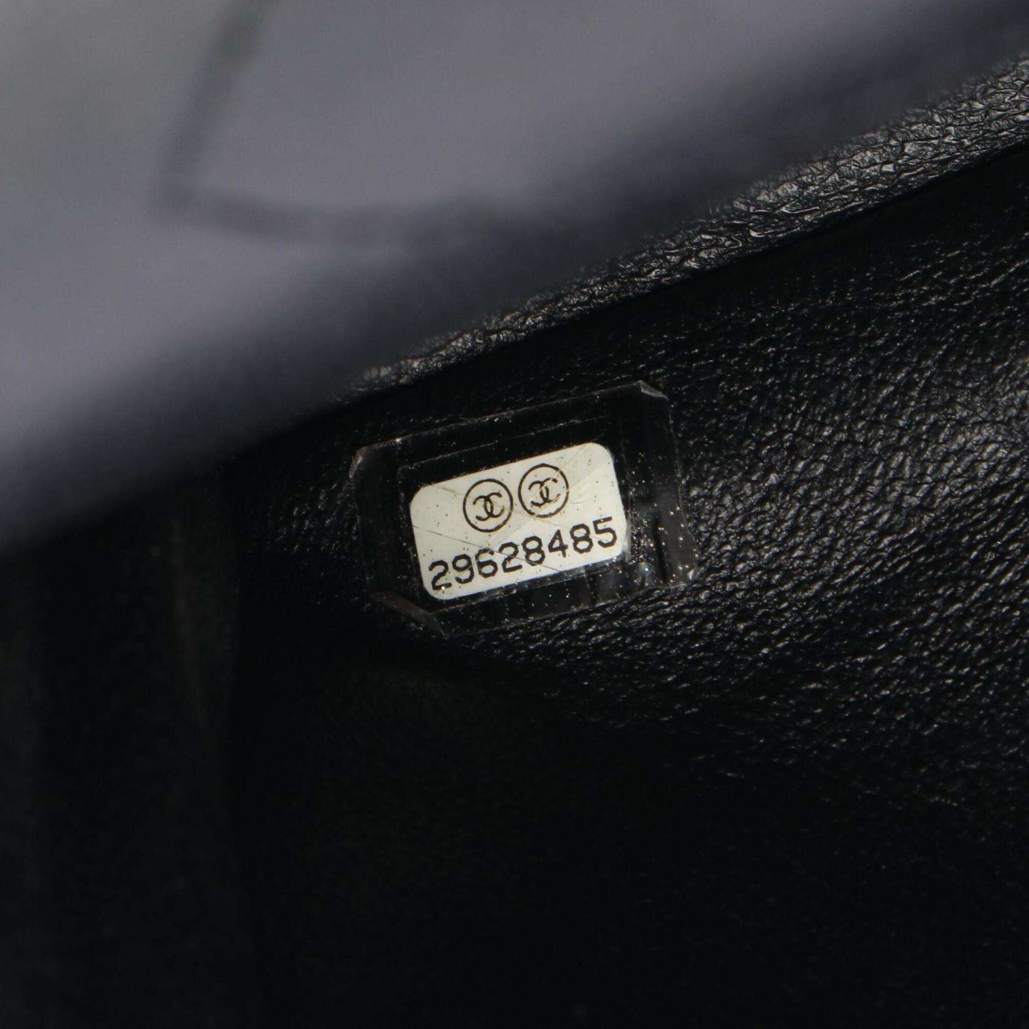Chanel Black Leather Handbag Shoulder Bag (Pre-Owned)