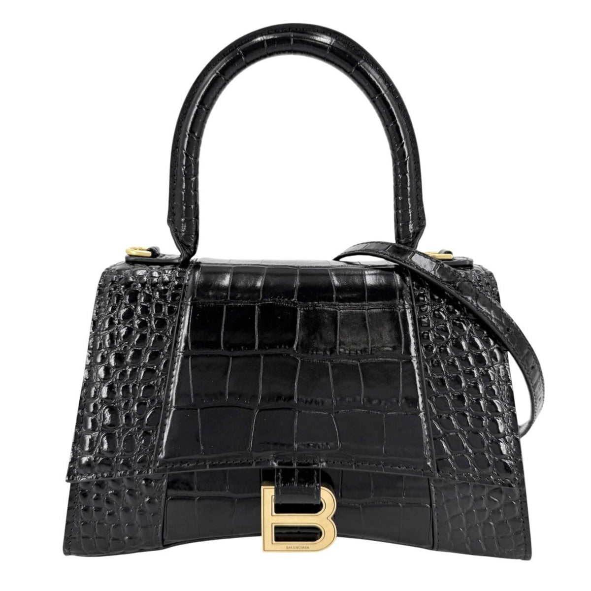 Balenciaga Black Leather Handbag Shoulder Bag (Pre-Owned)