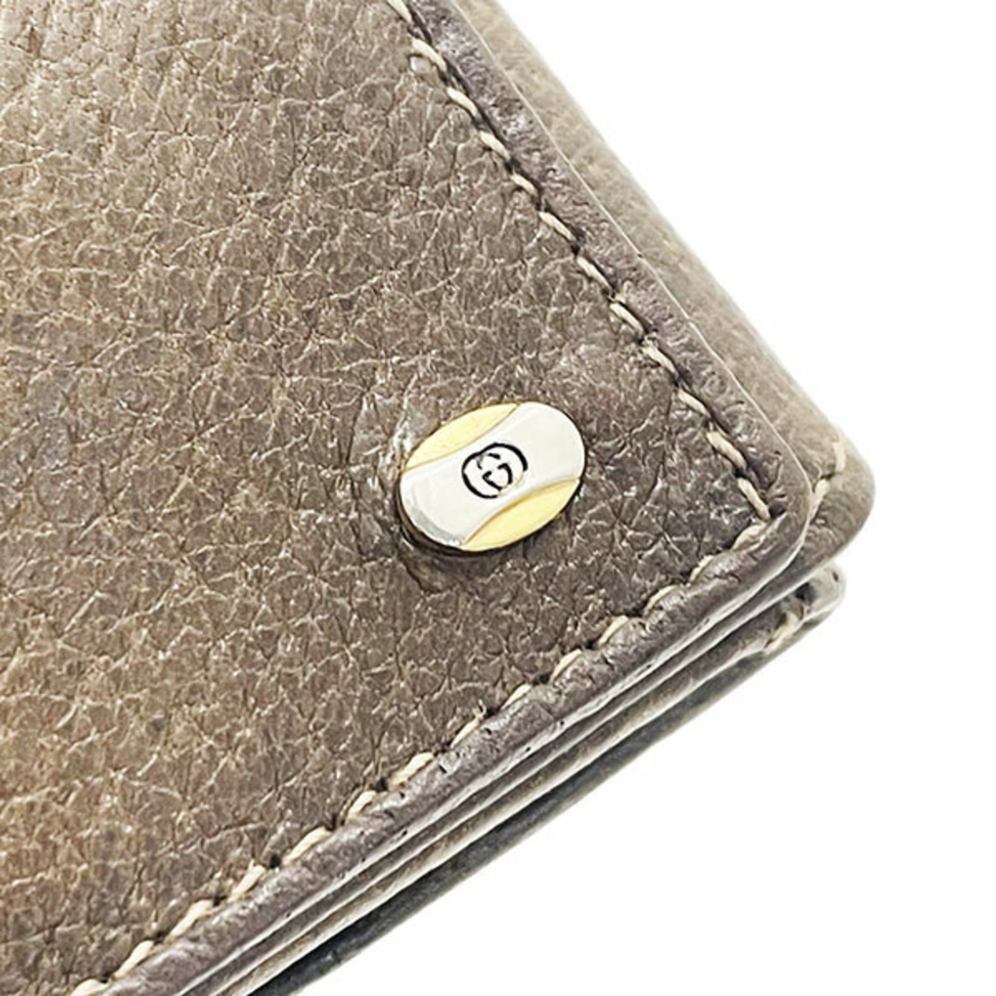 Gucci Beige Brown Pvc Leather Long Wallet (Bi-Fold) (Pre-Owned)