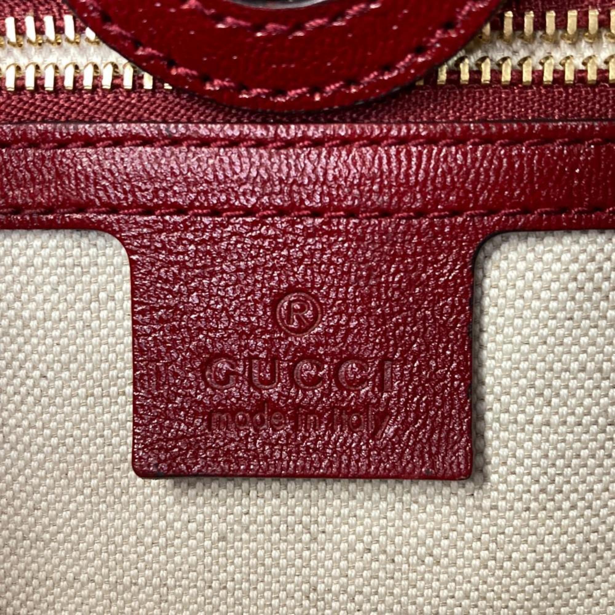Gucci Beige Gg Canvas Leather Tote Bag (Pre-Owned)