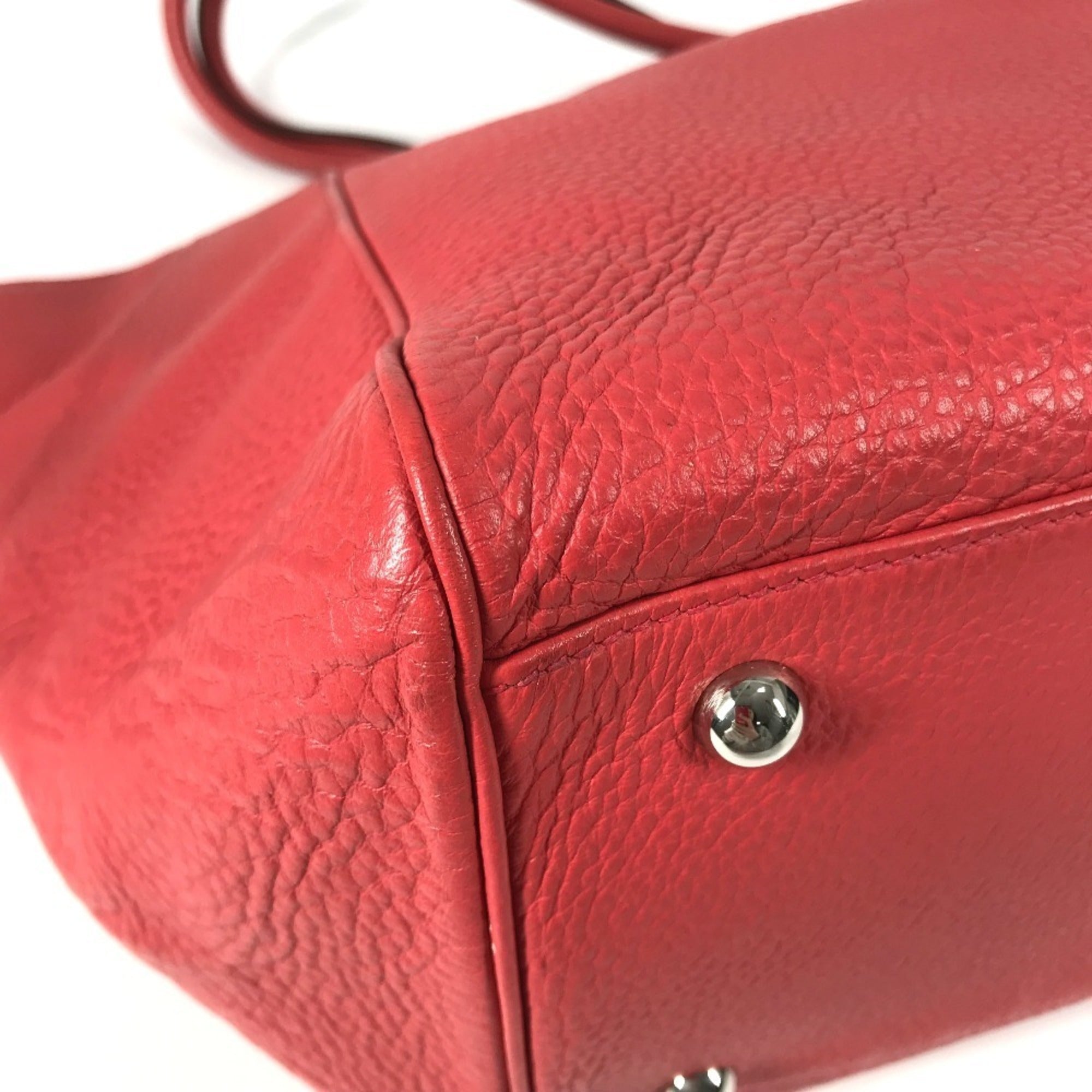 Hermes Paris Bombay Red Color Taurillon Clemence Leather Boston Bag Shoulder Bag (Pre-Owned)