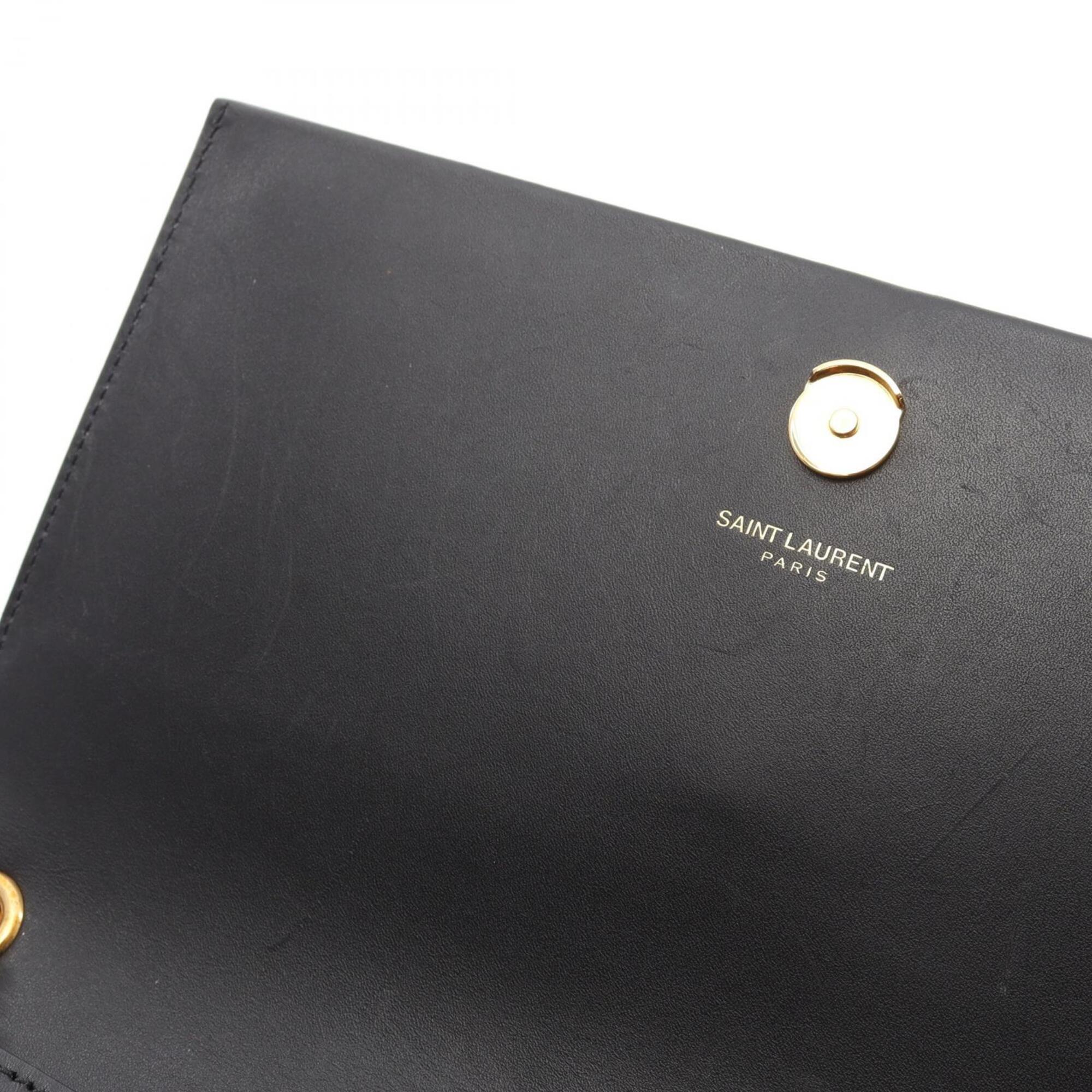 Saint Laurent Black Leather Handbag Shoulder Bag (Pre-Owned)