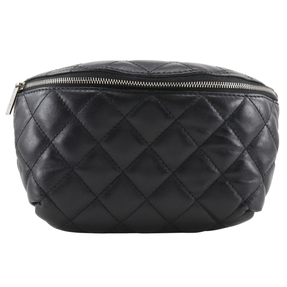 Chanel Black Leather Fanny Pack Sling Bag (Pre-Owned)