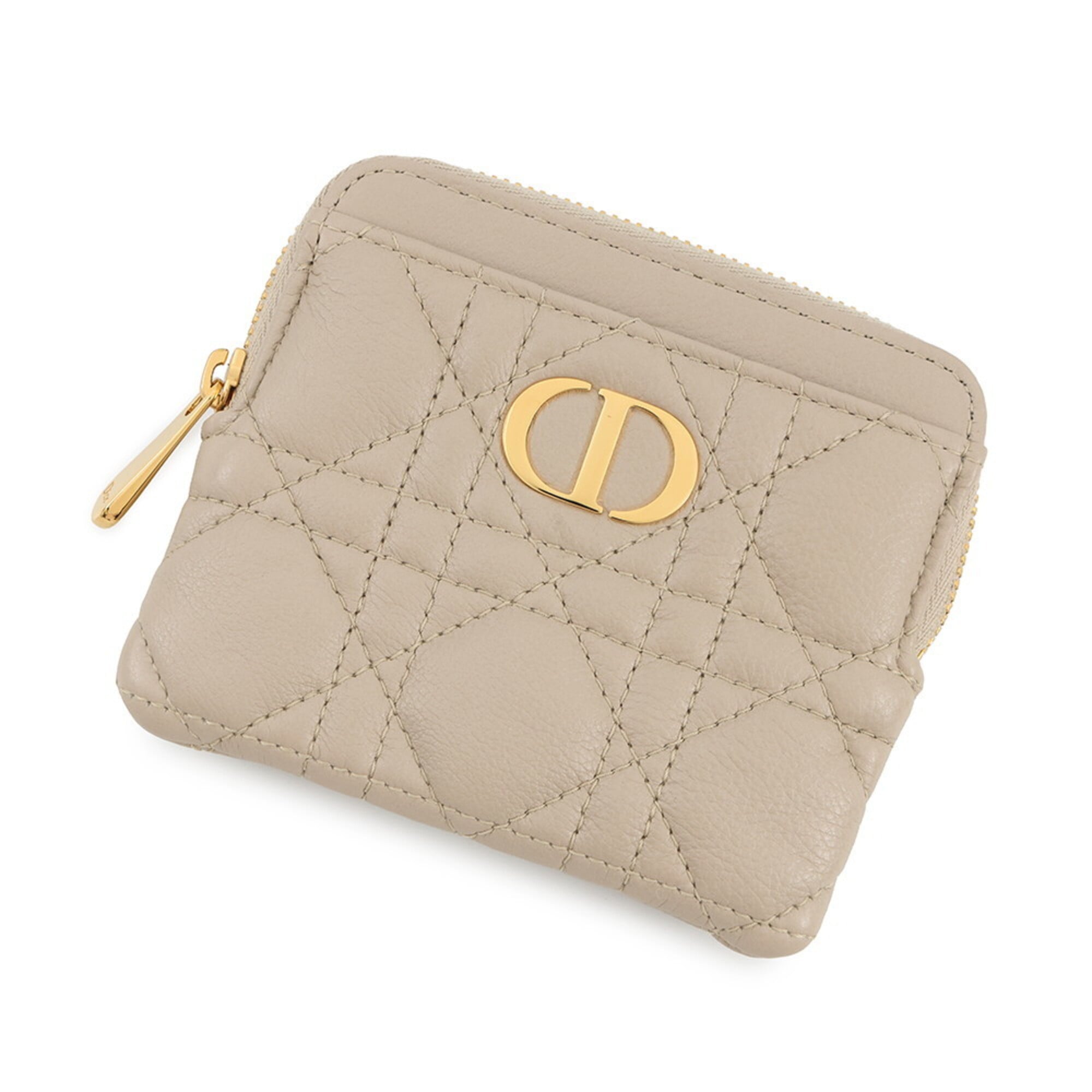 Christian Dior Beige Leather Coin Purse/Coin Case (Pre-Owned)