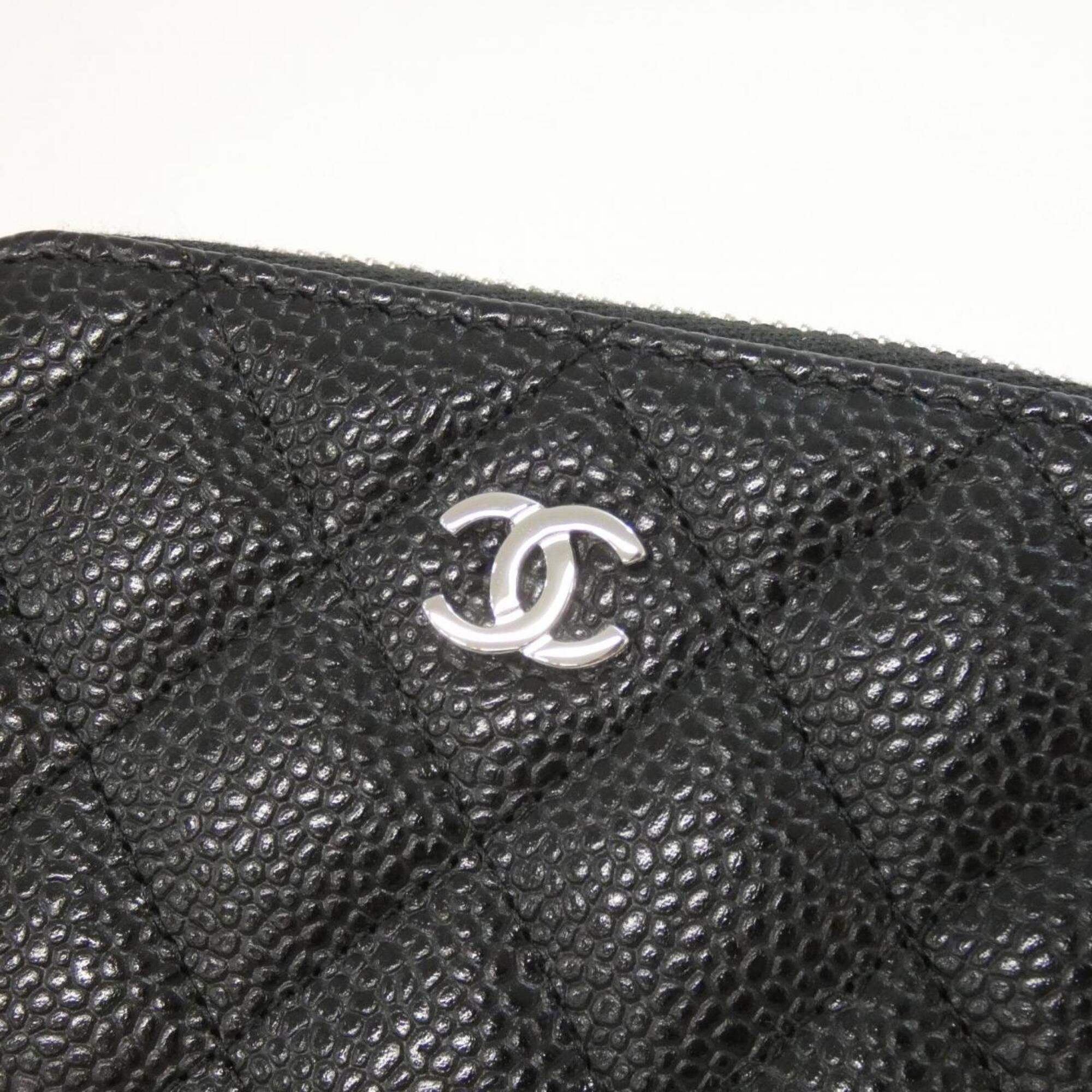 Chanel Black Grained Calfskin Coin Purse/Coin Case (Pre-Owned)