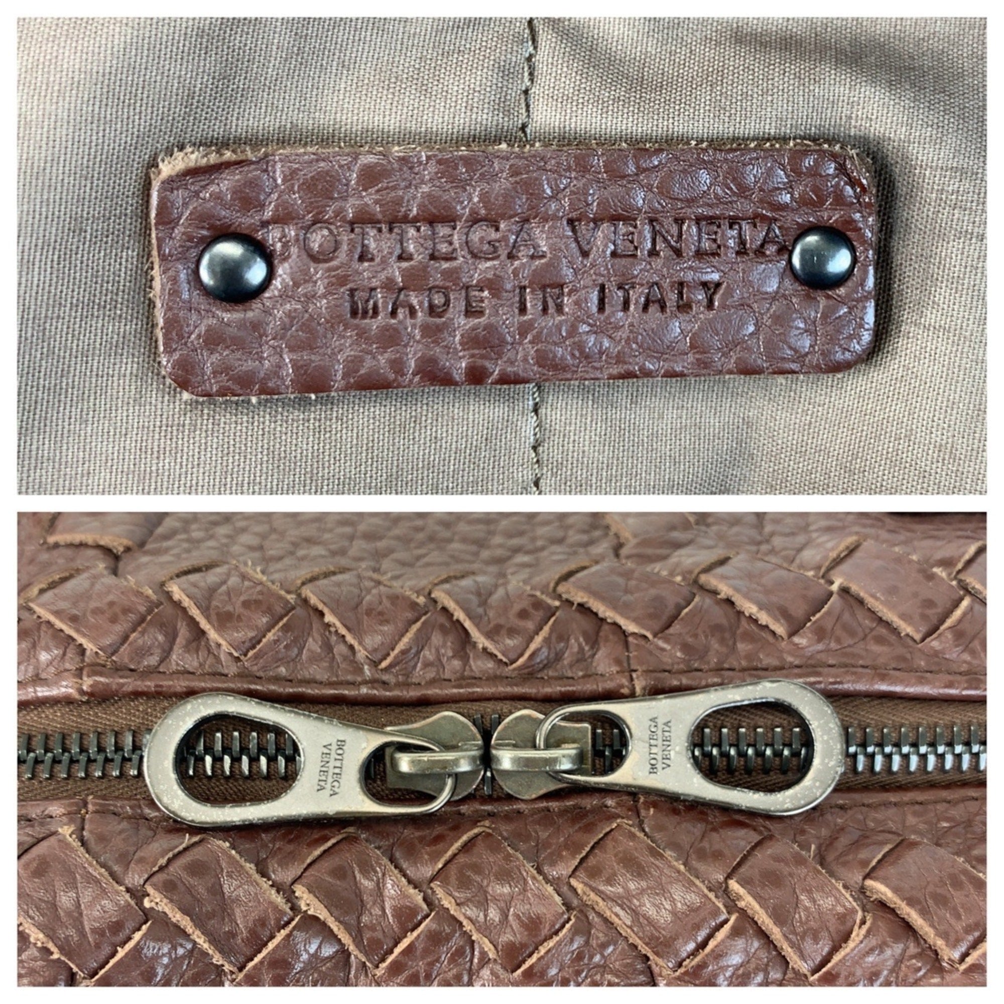 Bottega Veneta Brown Leather Handbag Tote Bag (Pre-Owned)