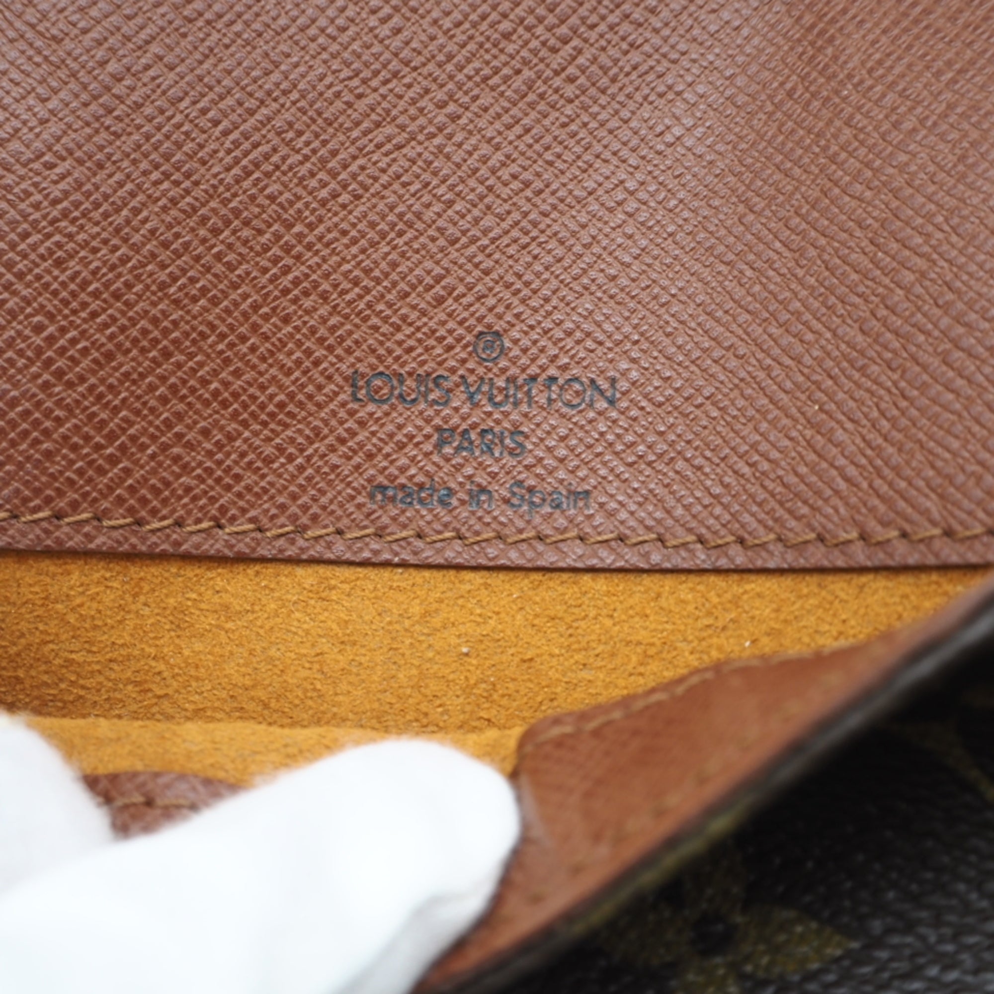 Louis Vuitton Monogram Beige Brown Coated Canvas Leather Shoulder Bag (Pre-Owned)