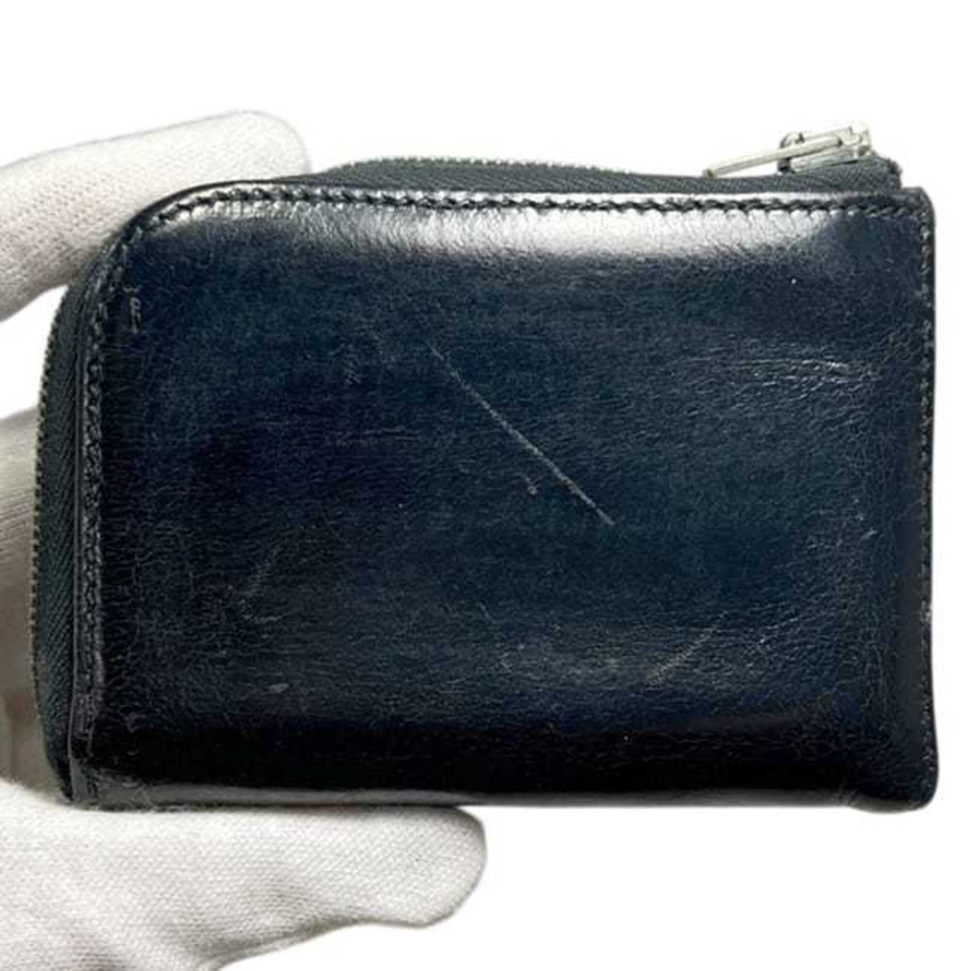 Hermes Black Box Calf Leather Coin Purse/Coin Case (Pre-Owned)
