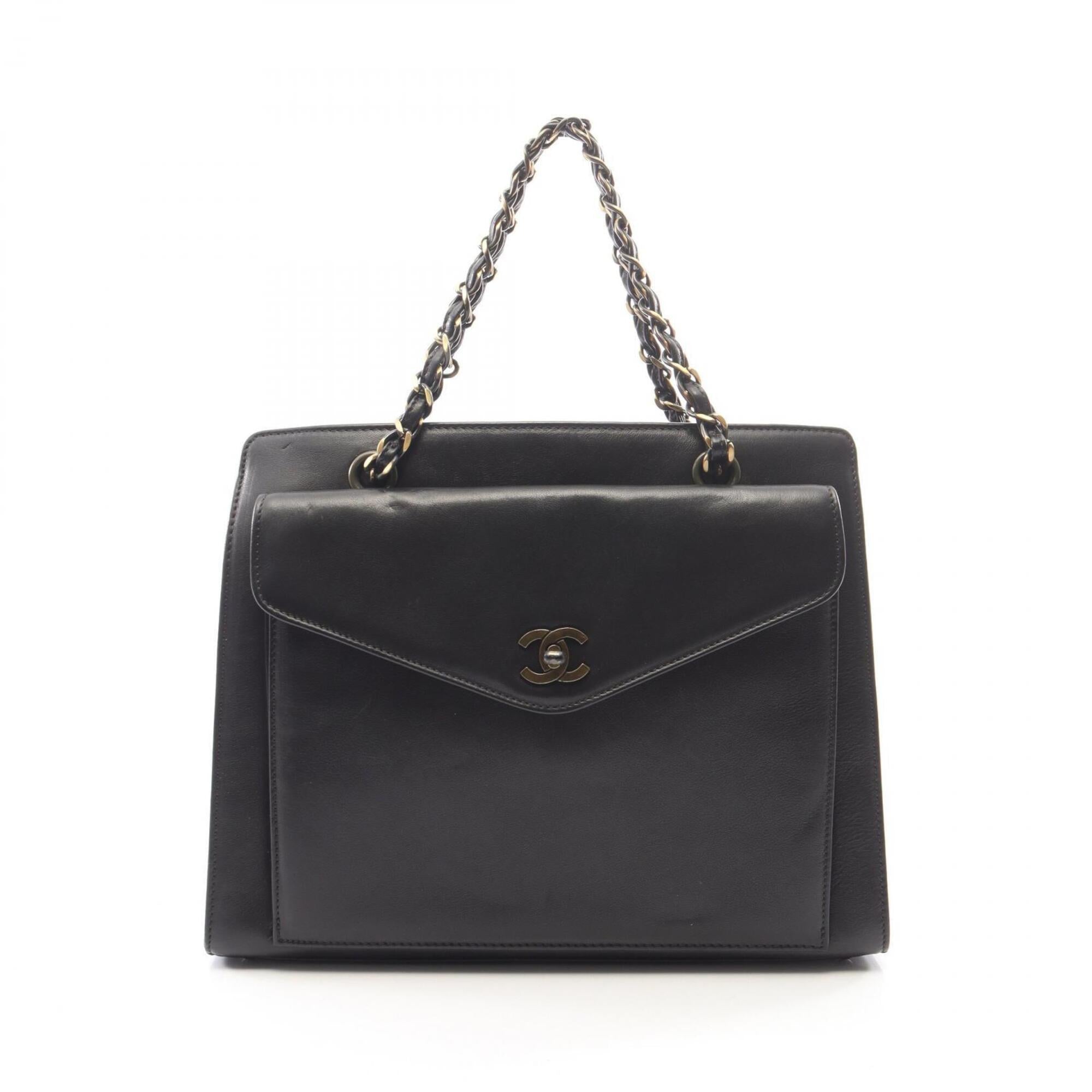Chanel Black Leather Handbag (Pre-Owned)