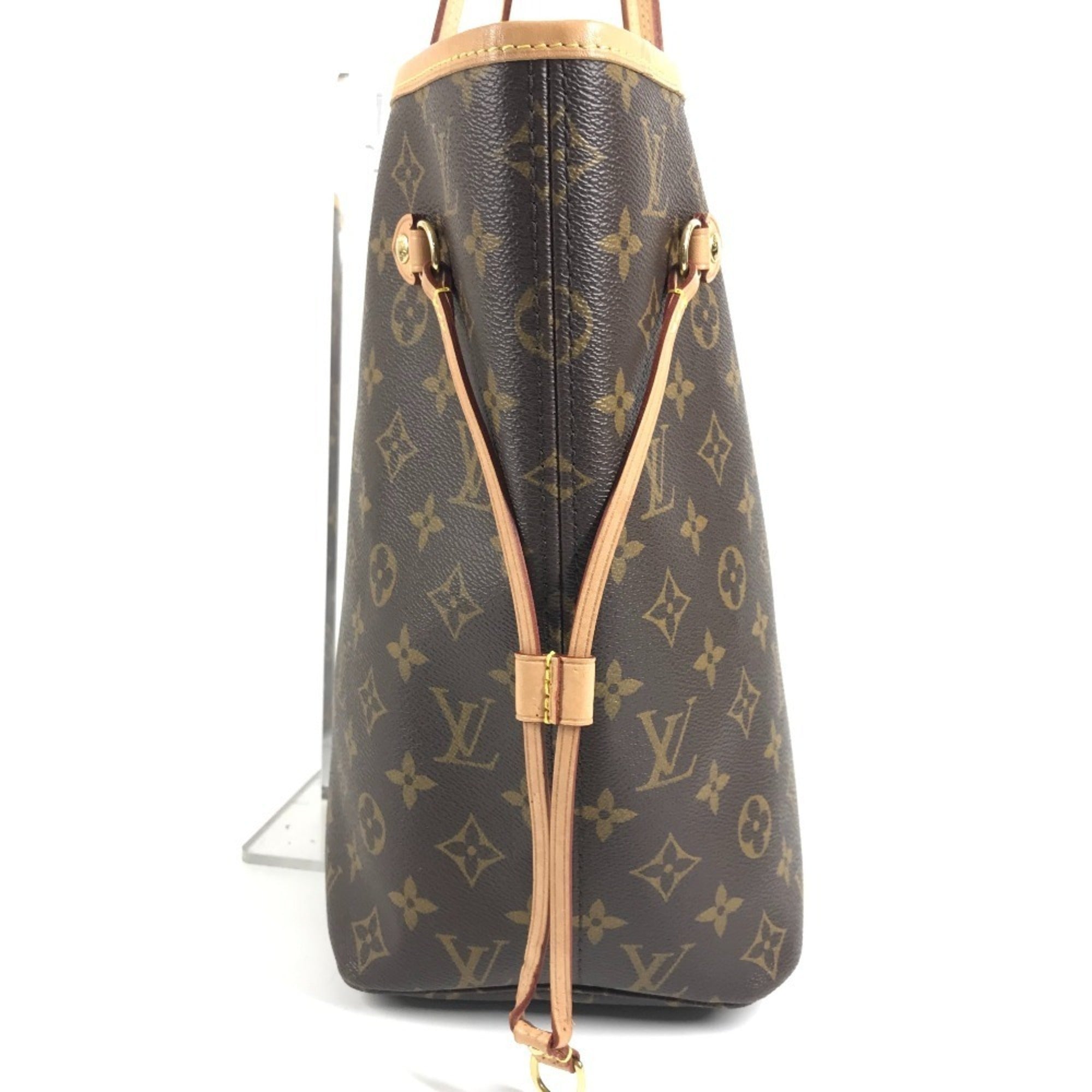 Louis Vuitton Brown Cerise Red Color Monogram Canvas Handbag Shoulder Bag Tote Bag (Pre-Owned)