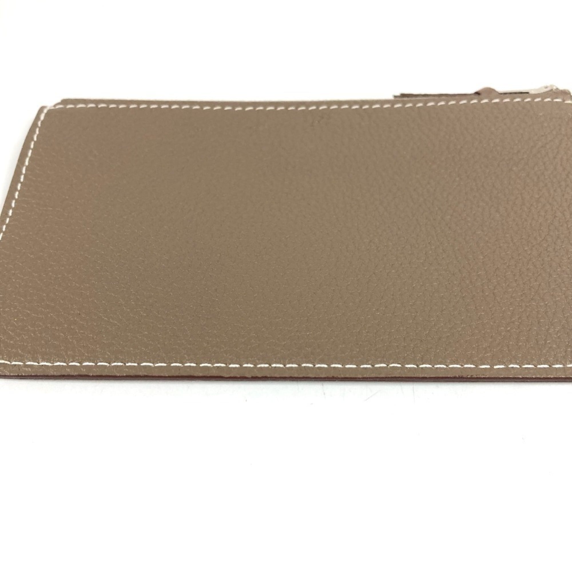 Hermes Etoupe Gray Gray Togo Leather Long Wallet (Bi-Fold) (Pre-Owned)