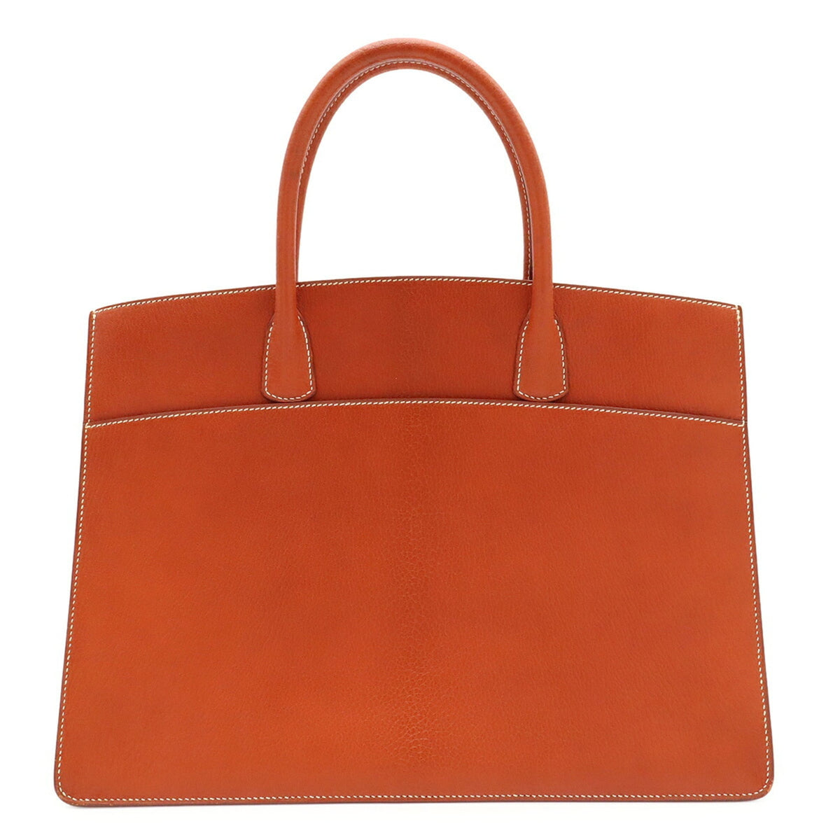 Hermes Brown Noisette White Chevre Leather Handbag (Pre-Owned)