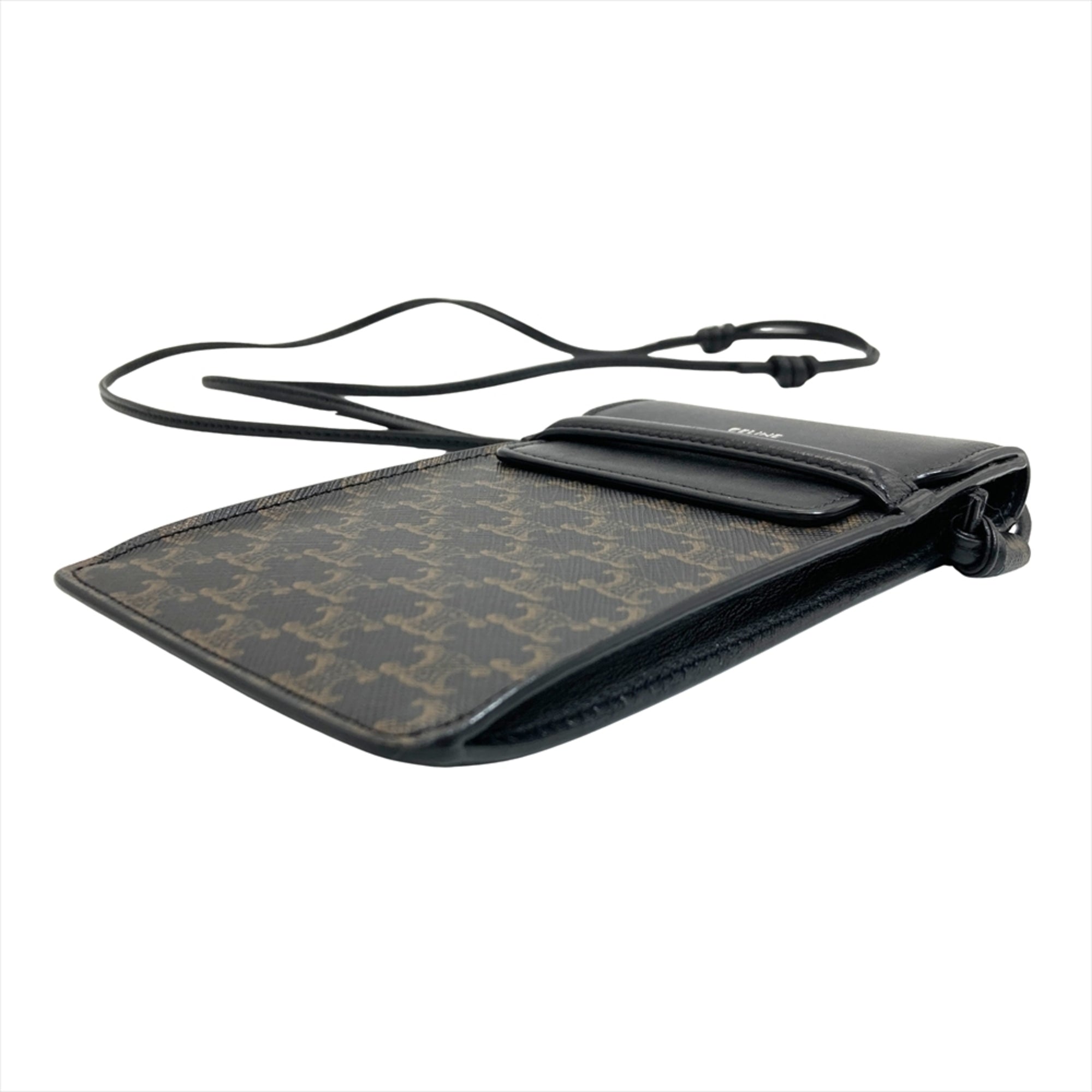 Celine Black Canvas Leather Pouch Shoulder Bag (Pre-Owned)