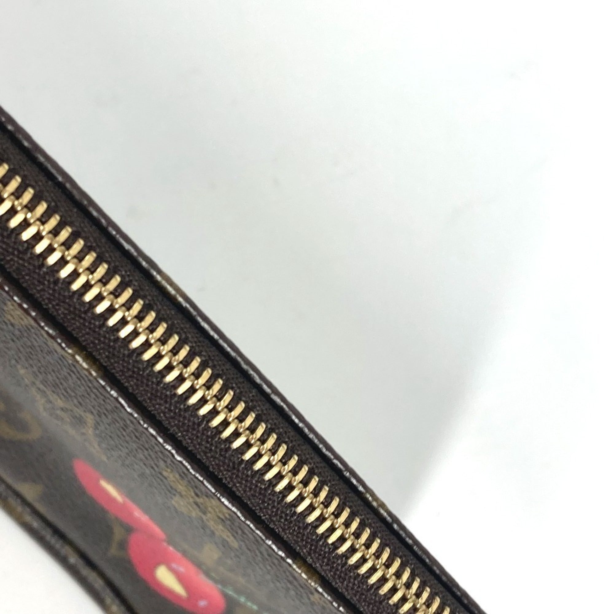 Louis Vuitton Monogram Brown Monogram Cherry Red Color Pochette Pouch (Pre-Owned)