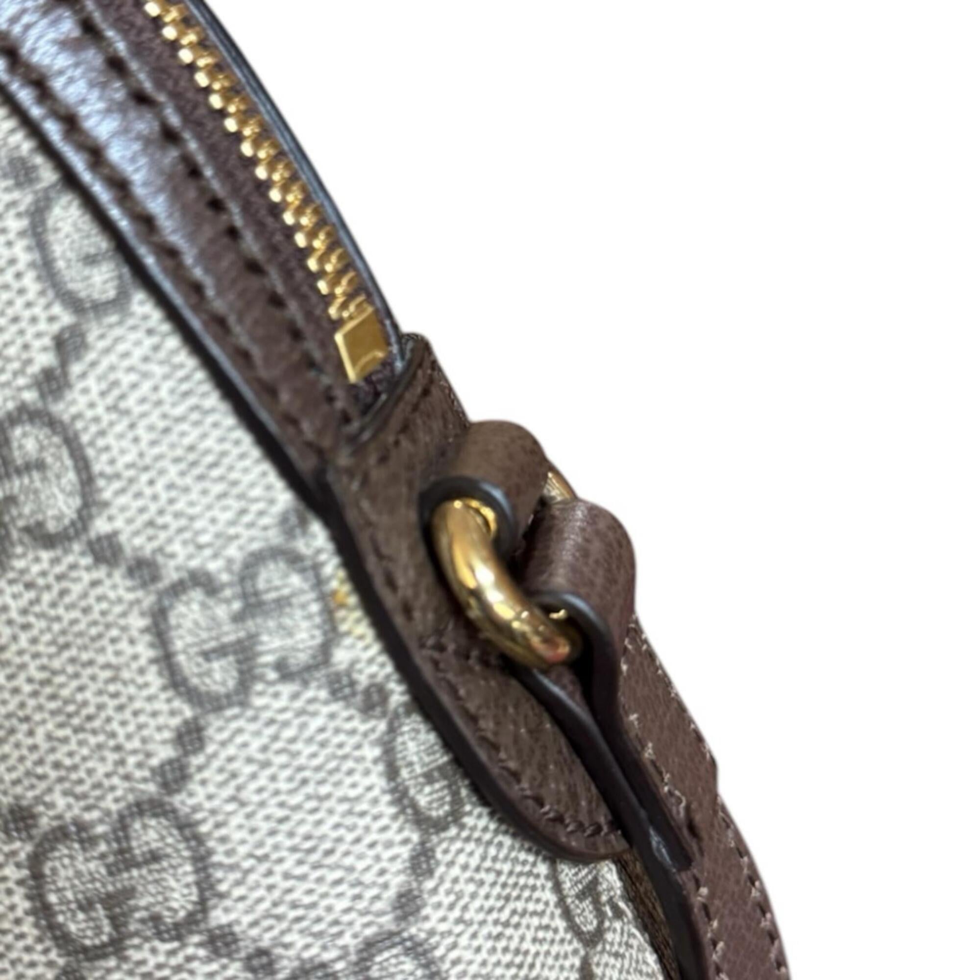 Gucci Beige Brown Gg Supreme Canvas Shoulder Bag (Pre-Owned)