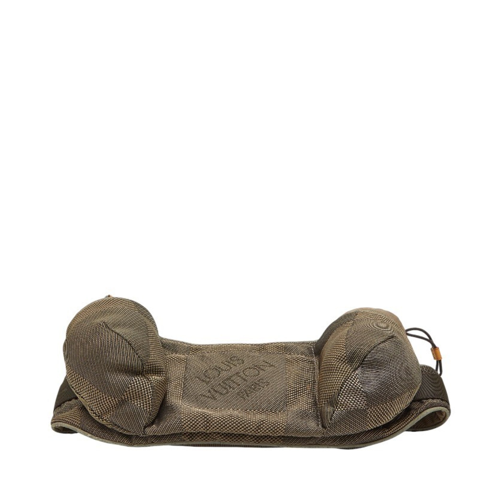 Louis Vuitton Beige Brown Canvas Leather Sling Bag (Pre-Owned)