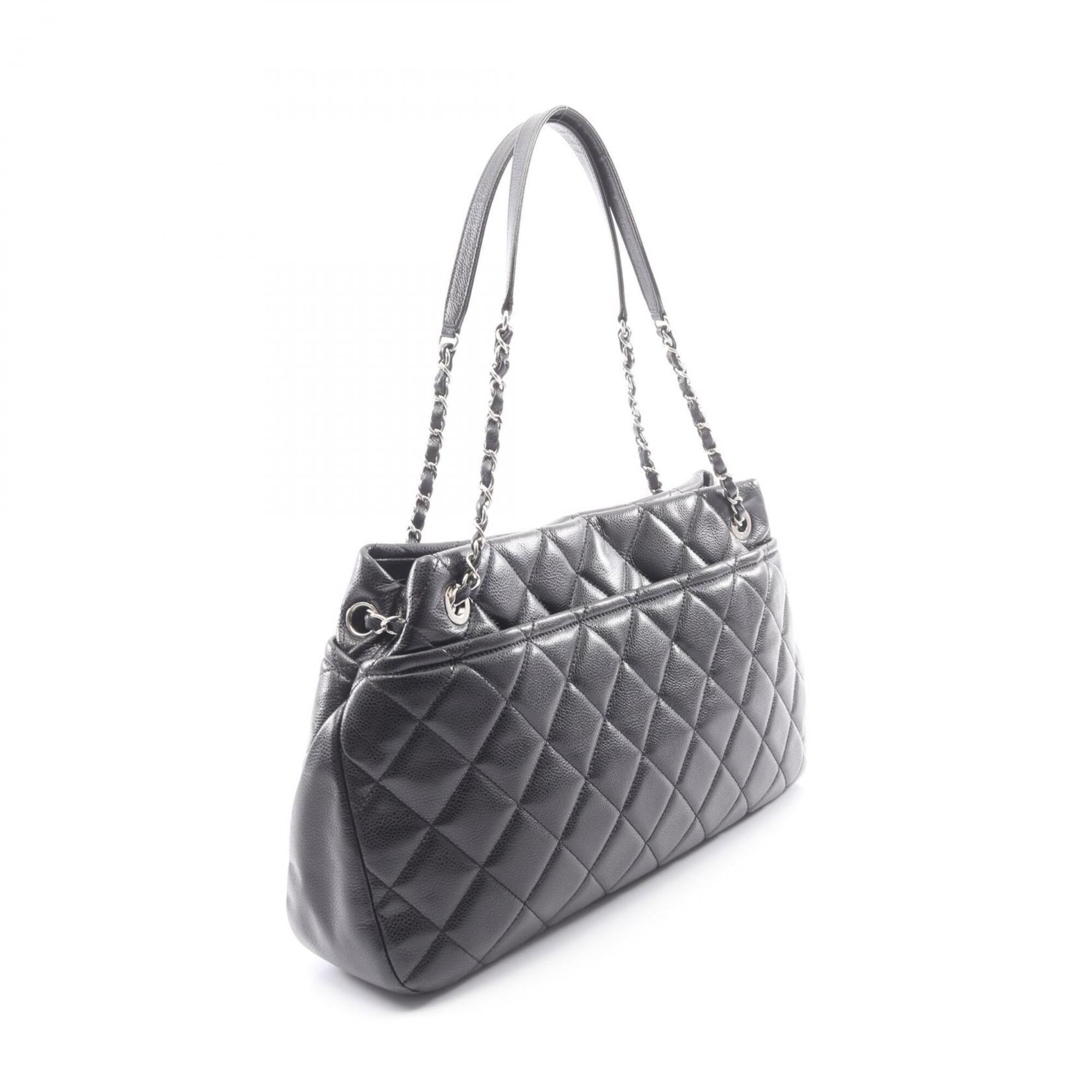 Chanel Matelasse Black Grained Calfskin Handbag Tote Bag (Pre-Owned)