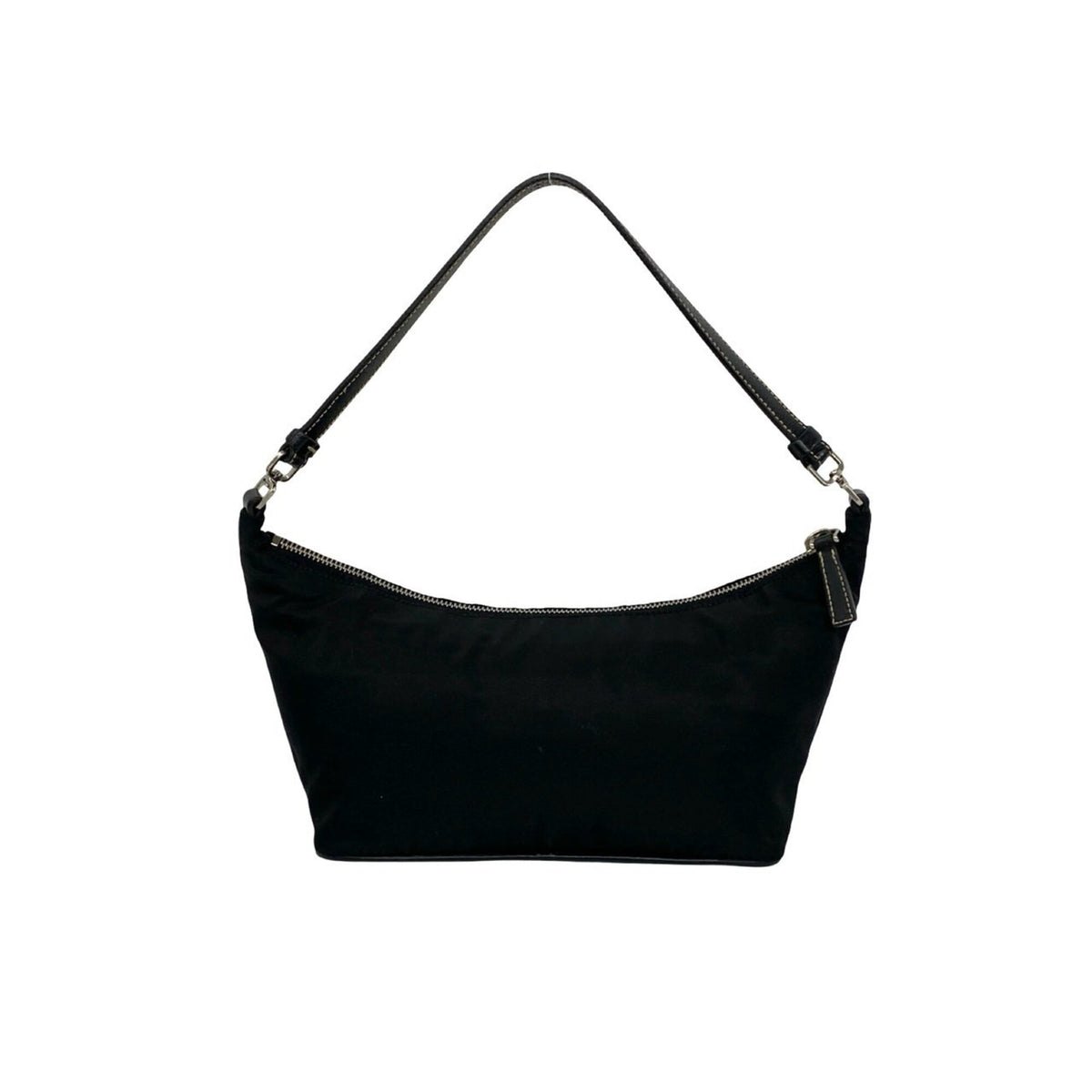 Prada Black Nylon Leather Handbag Shoulder Bag (Pre-Owned)